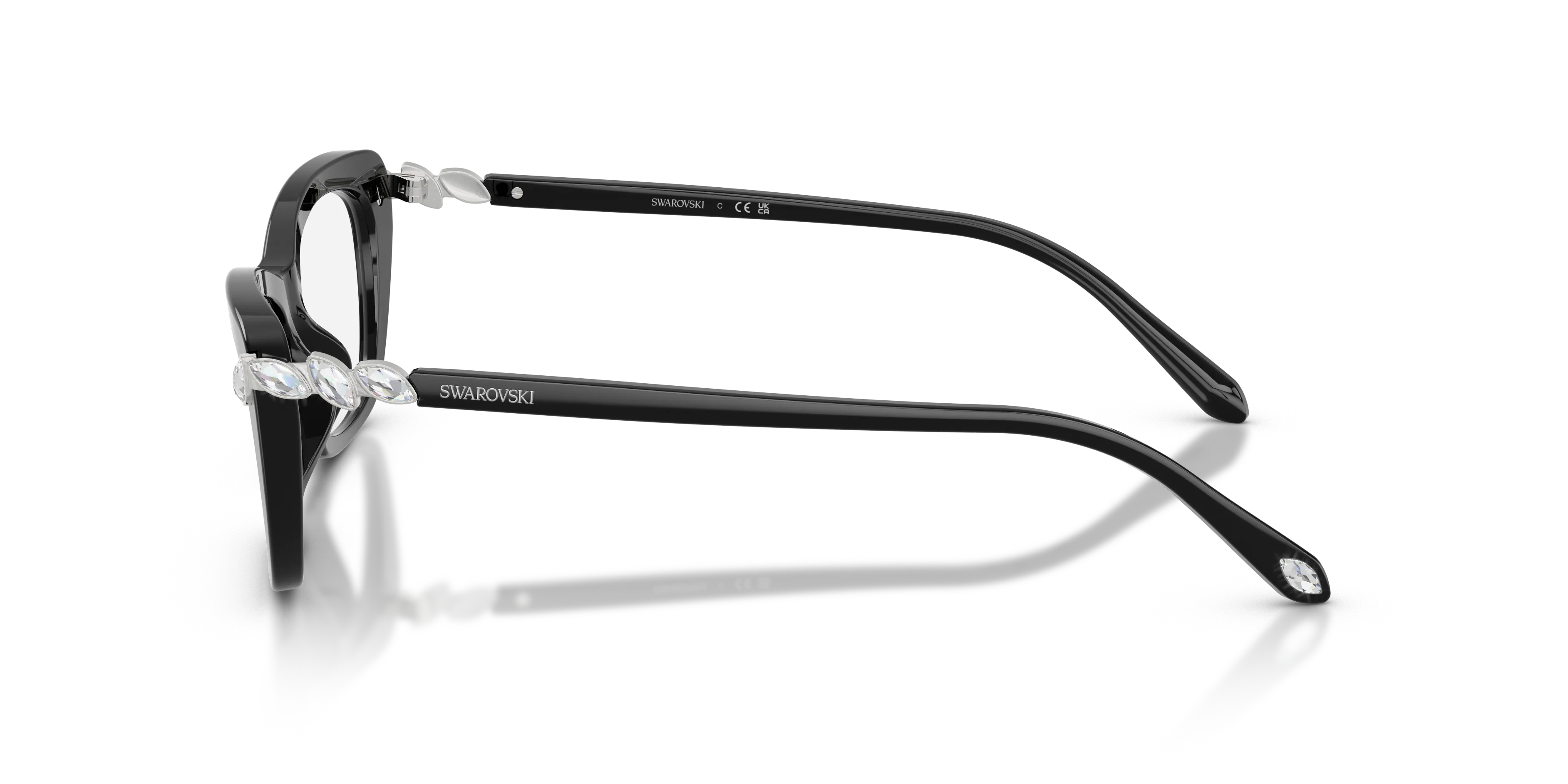 Swarovski SK2068U 1038 Montature da vista Acetato Nero Trasparente Cat Eye Normale - immagine 4