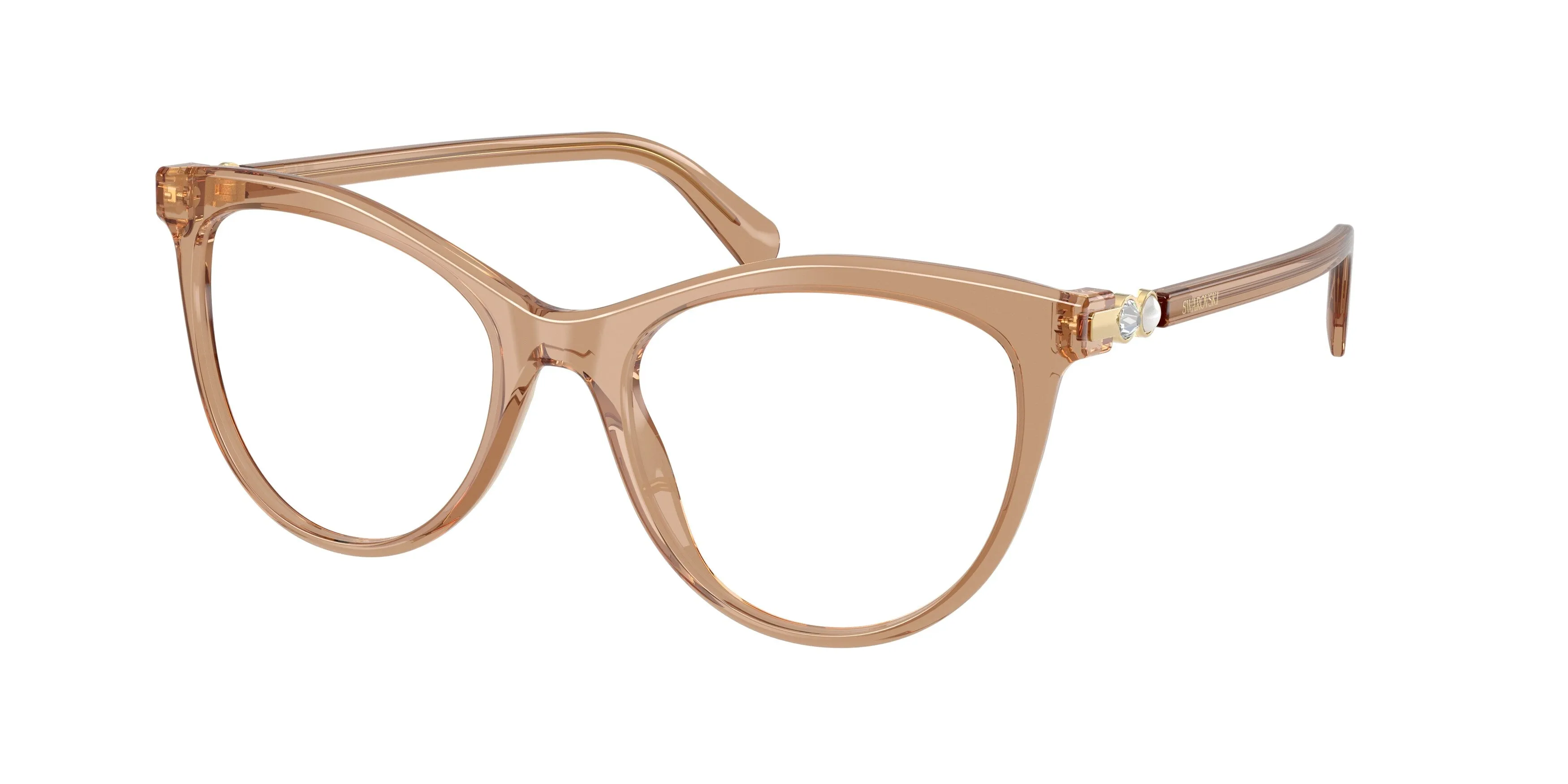 Swarovski SK2064 1124 Montature da vista Acetato Marrone Trasparente Rotonda Normale - immagine 1