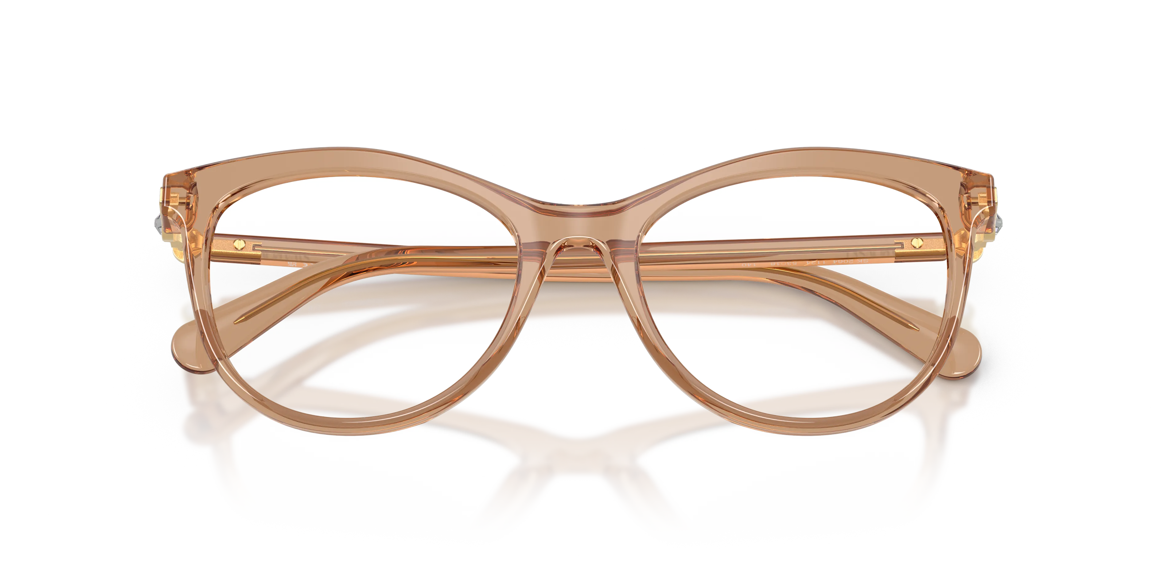 Swarovski SK2064 1124 Montature da vista Acetato Marrone Trasparente Rotonda Normale - immagine 2