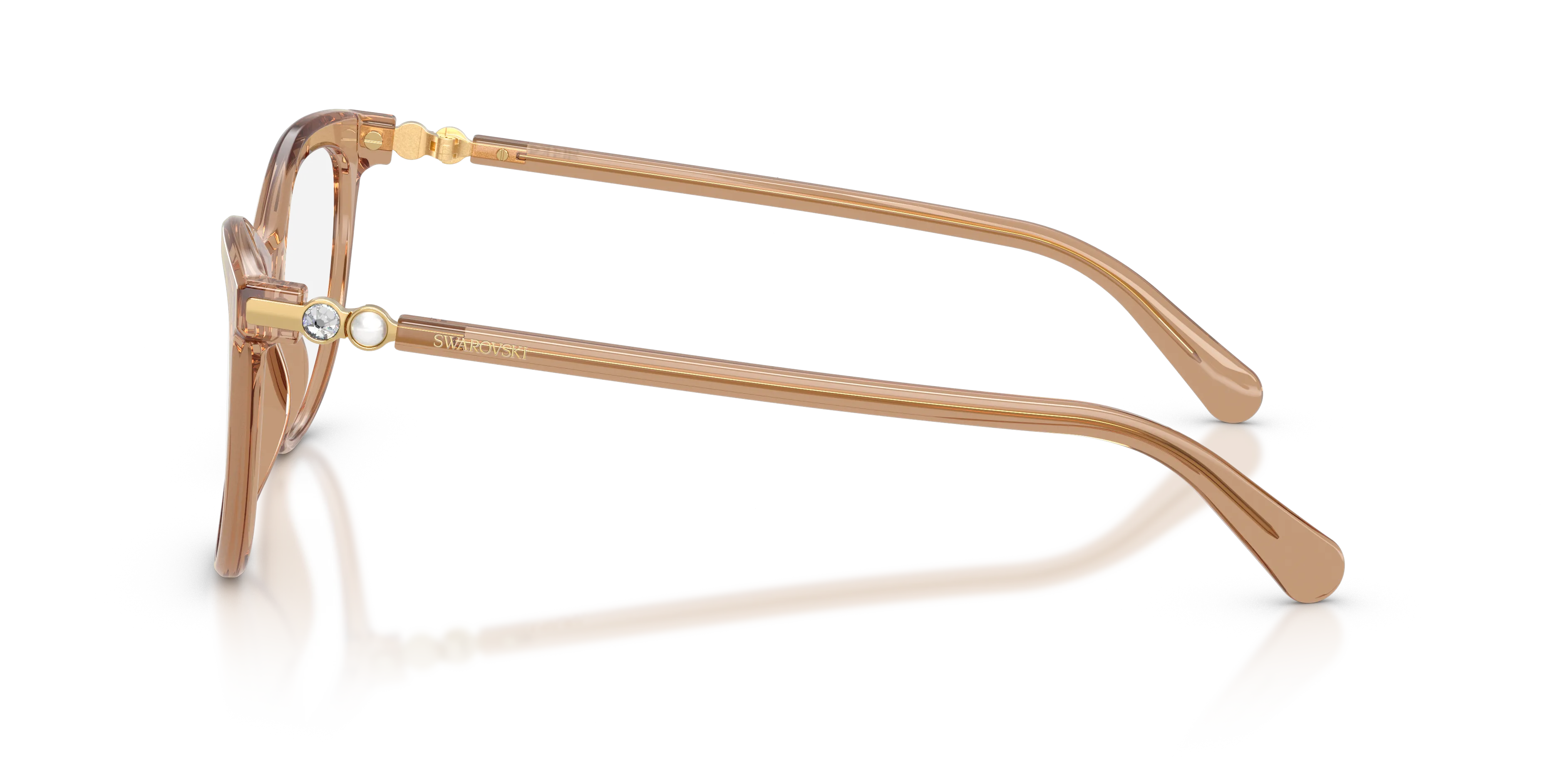 Swarovski SK2064 1124 Montature da vista Acetato Marrone Trasparente Rotonda Normale - immagine 4