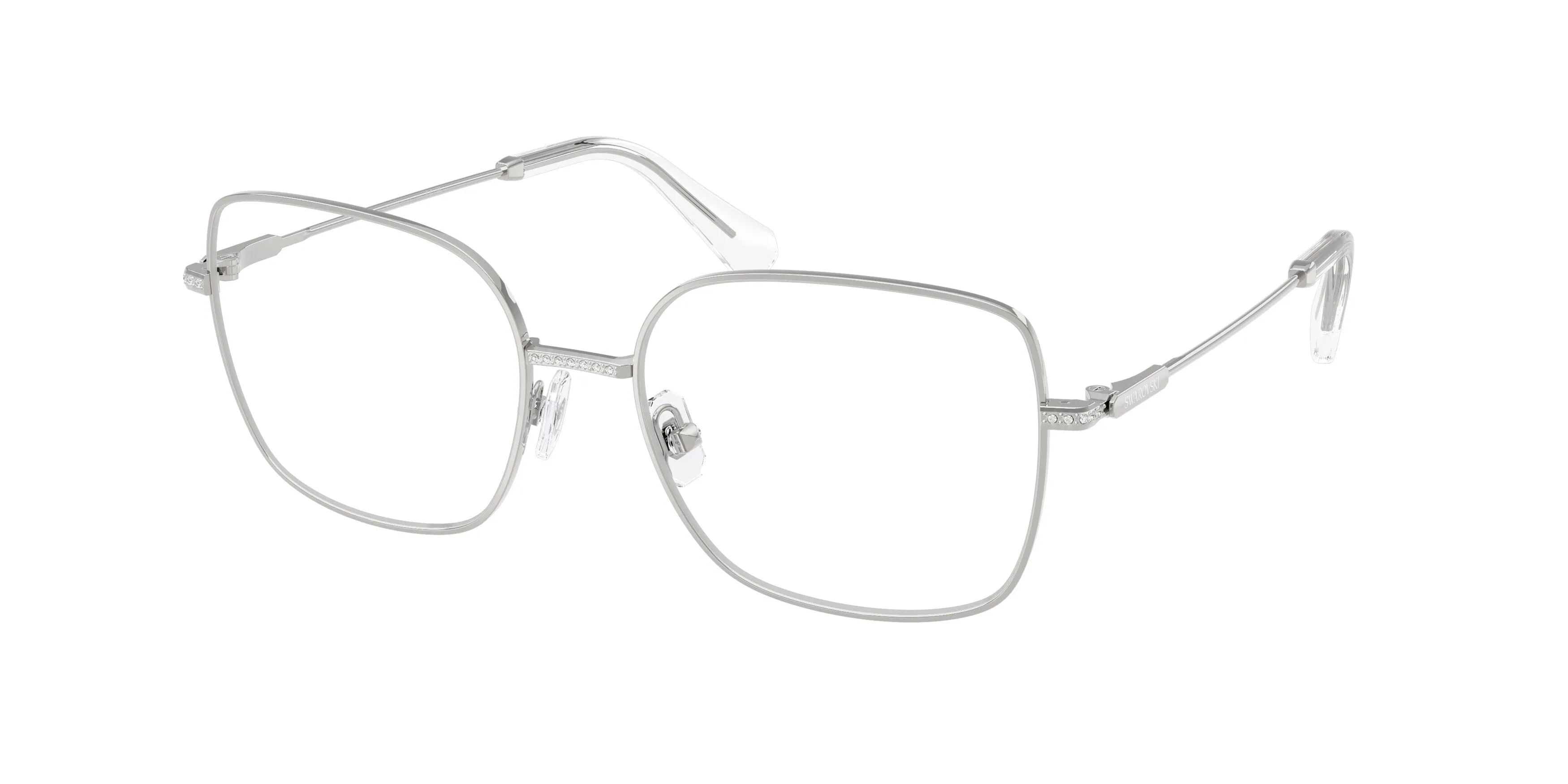 Swarovski SK1041 4001 Montature da vista Metallo Argento Trasparente Squadrata Normale - immagine 1