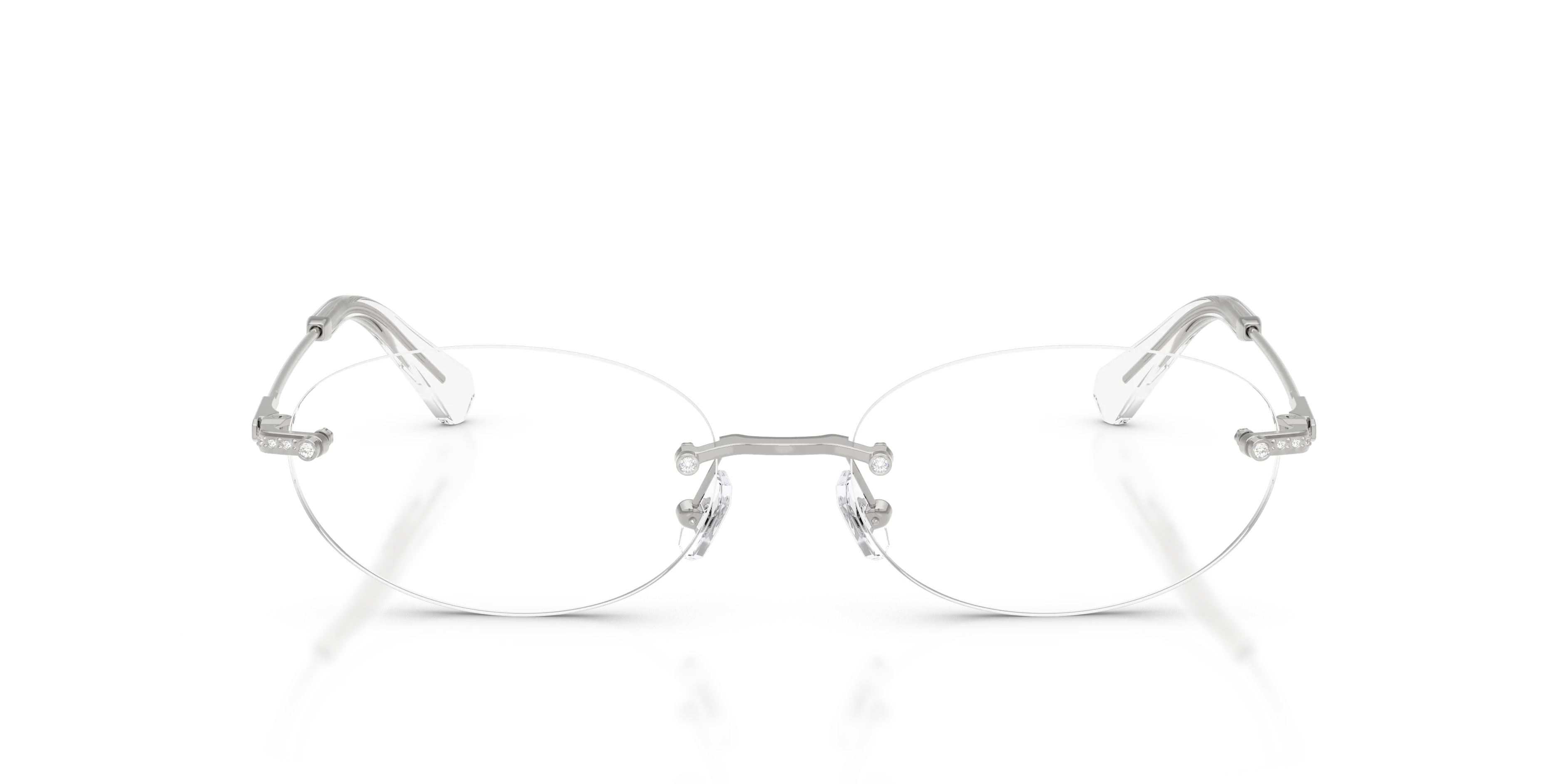 Swarovski SK1040 4001 Montature da vista Metallo Argento Trasparente Rotonda Normale - immagine 3