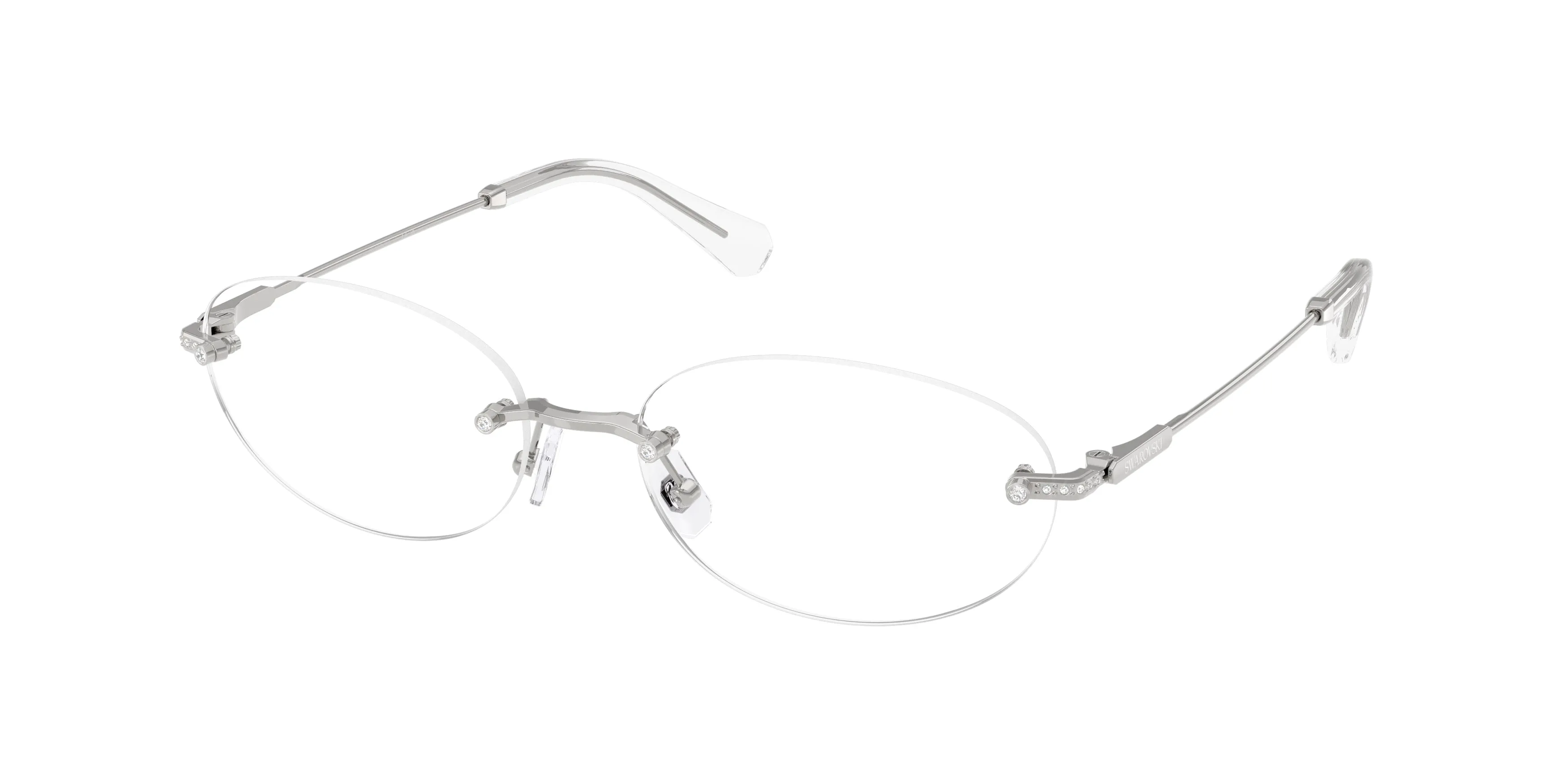 Swarovski SK1040 4001 Montature da vista Metallo Argento Trasparente Rotonda Normale - immagine 1