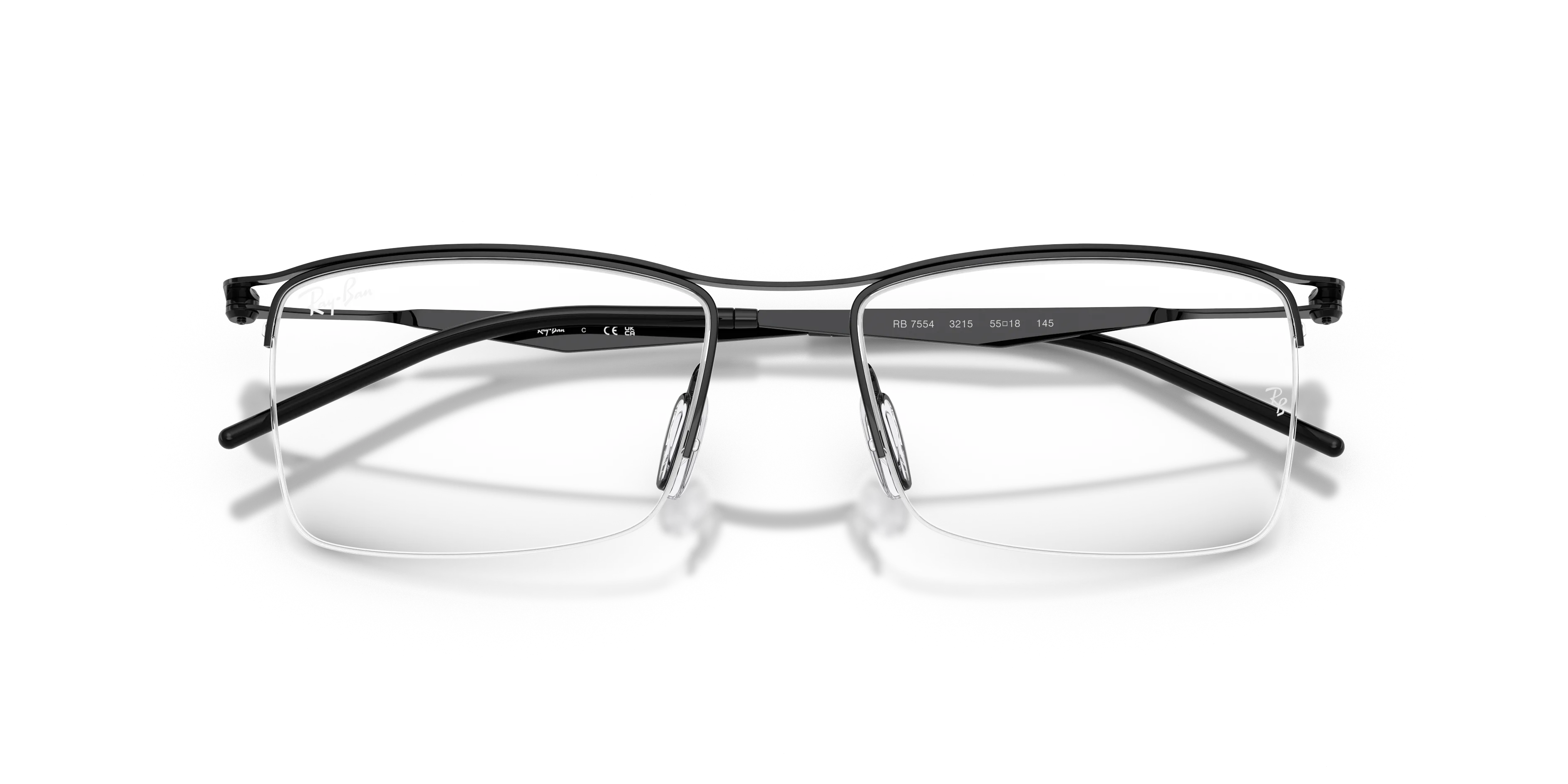 Ray - Ban RX7554 3215 Montature da vista Metallo Nero Squadrata Normale - immagine 2