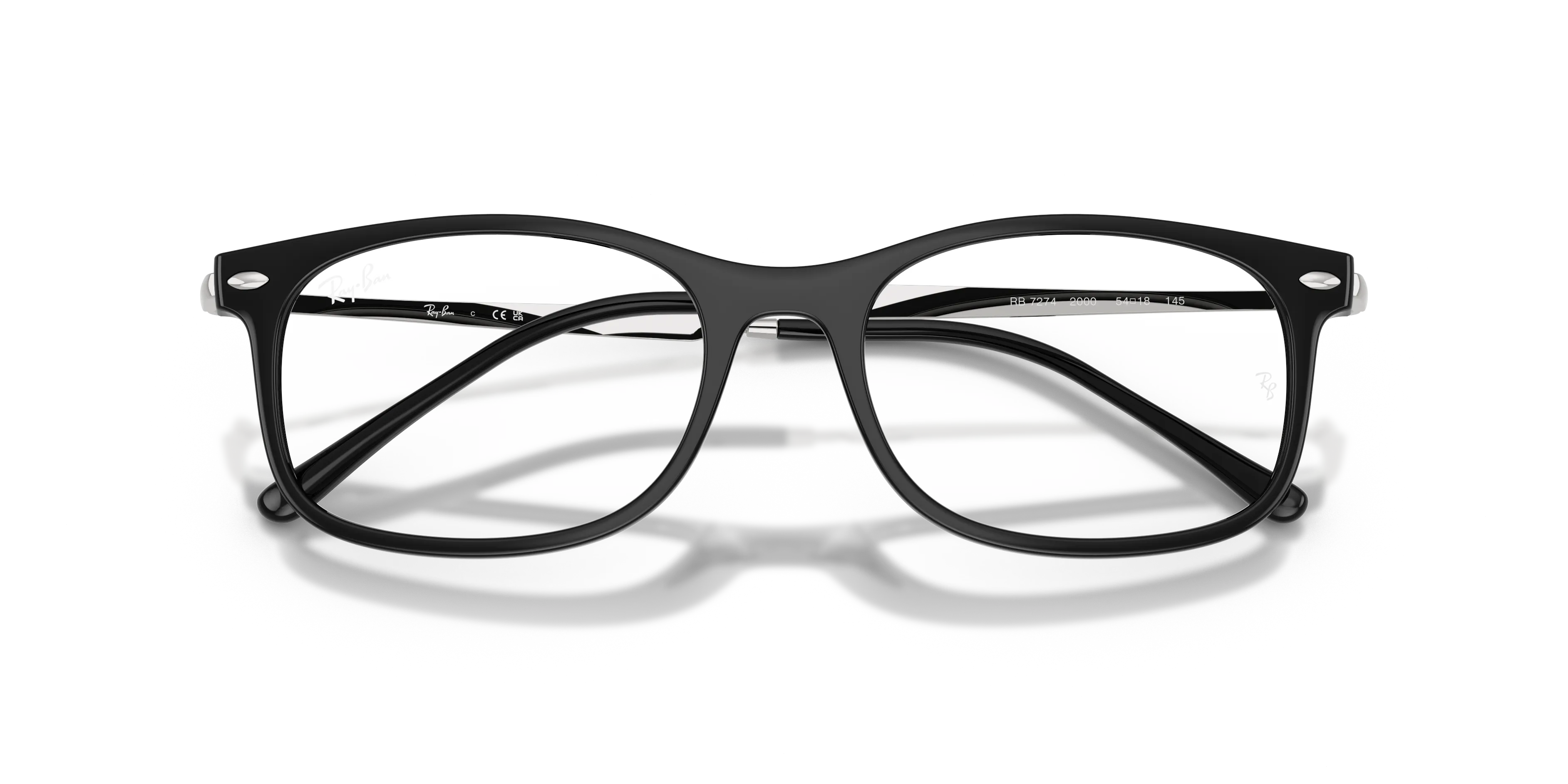 Ray - Ban RX7274 2000 Montature da vista Acetato Nero Pillow Normale - immagine 2
