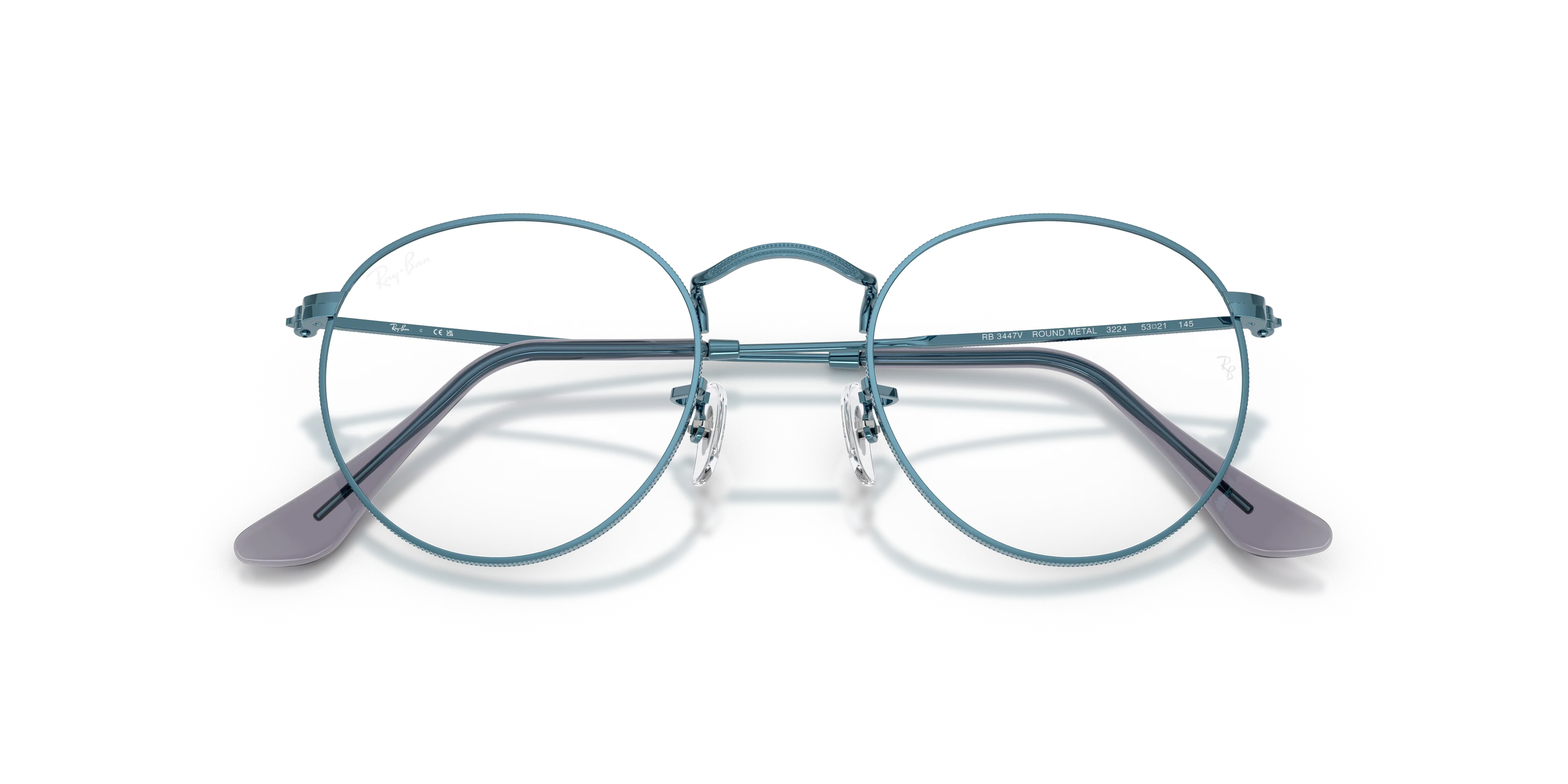 Ray - Ban RX3447V ROUND METAL 3224 Montature da vista Metallo Blu Trasparente Rotonda Normale - immagine 2