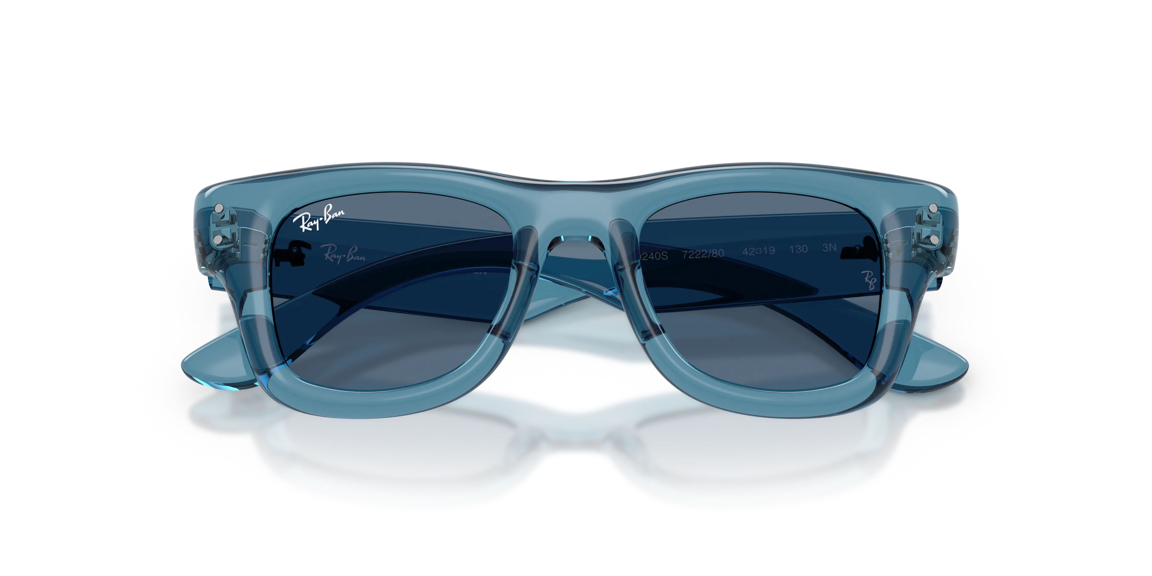 Ray - Ban RJ9240S 722280 Occhiali da sole bambino Nylon Blu Blu Squadrata Normale - immagine 2