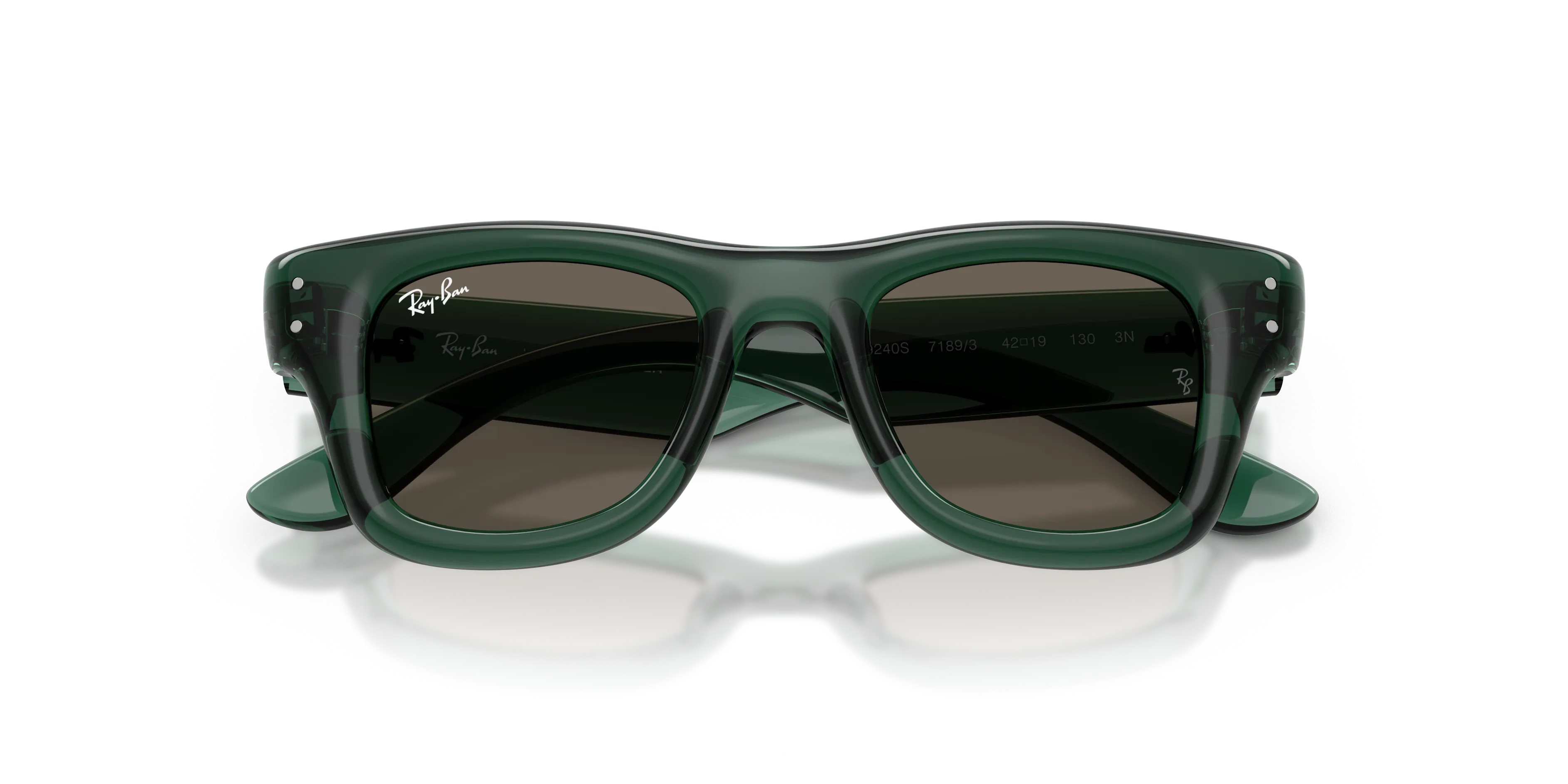 Ray - Ban RJ9240S 7189/3 Occhiali da sole bambino Nylon Verde Marrone Squadrata Normale - immagine 2