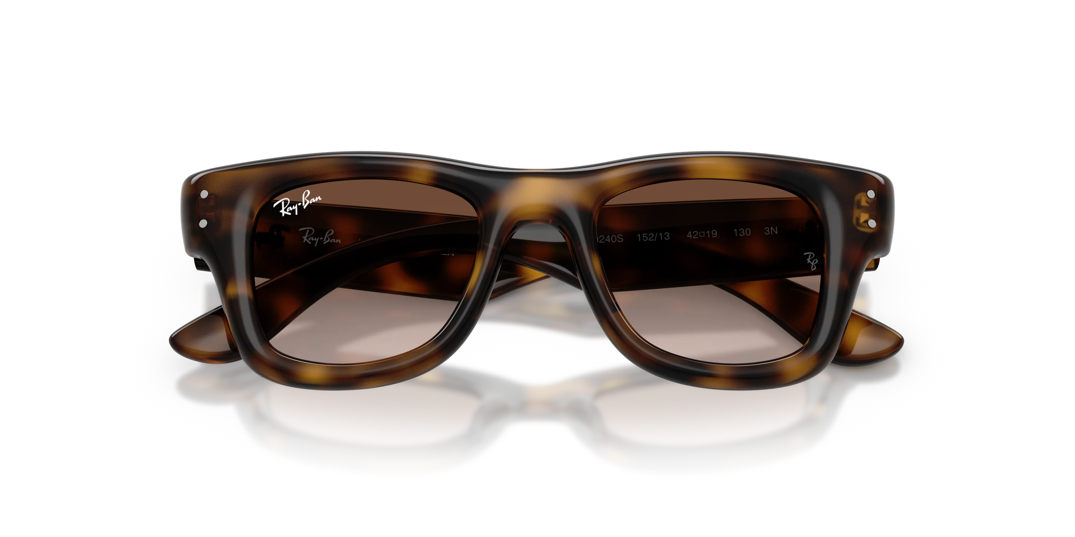 Ray - Ban RJ9240S 152/13 Occhiali da sole bambino Nylon Tartaruga Marrone Squadrata Normale Sfumato - immagine 2