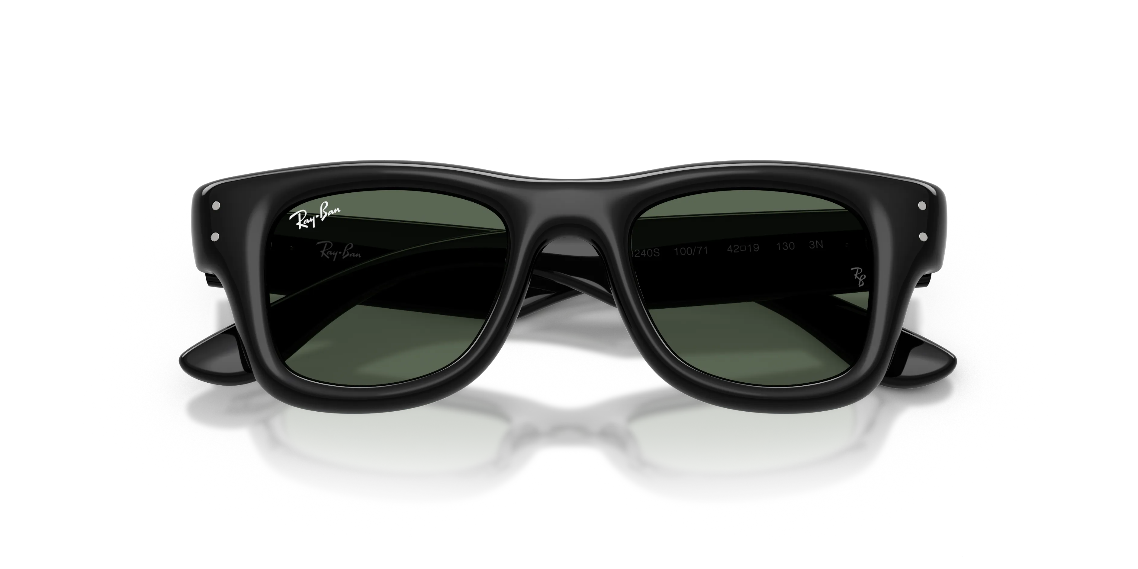 Ray - Ban RJ9240S 100/71 Occhiali da sole bambino Nylon Nero Verde Squadrata Normale - immagine 2