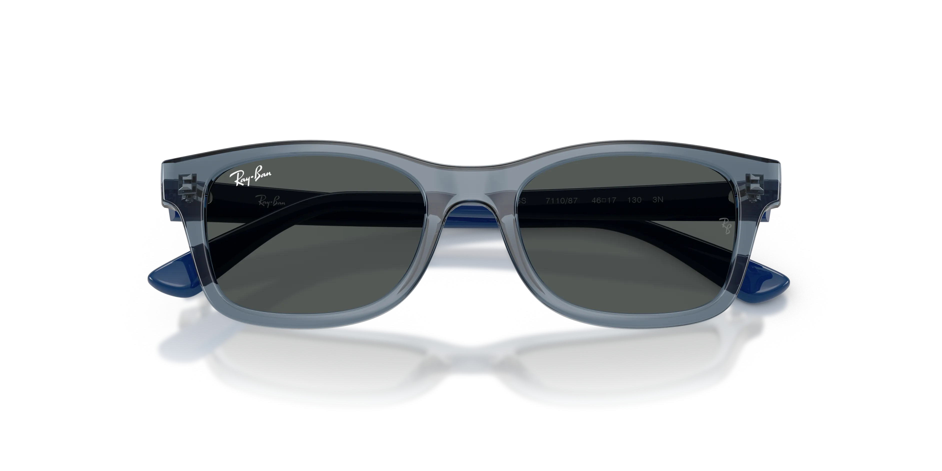 Ray - Ban RJ9086S 711087 Occhiali da sole bambino Iniettato Blu Grigio Squadrata Normale - immagine 2