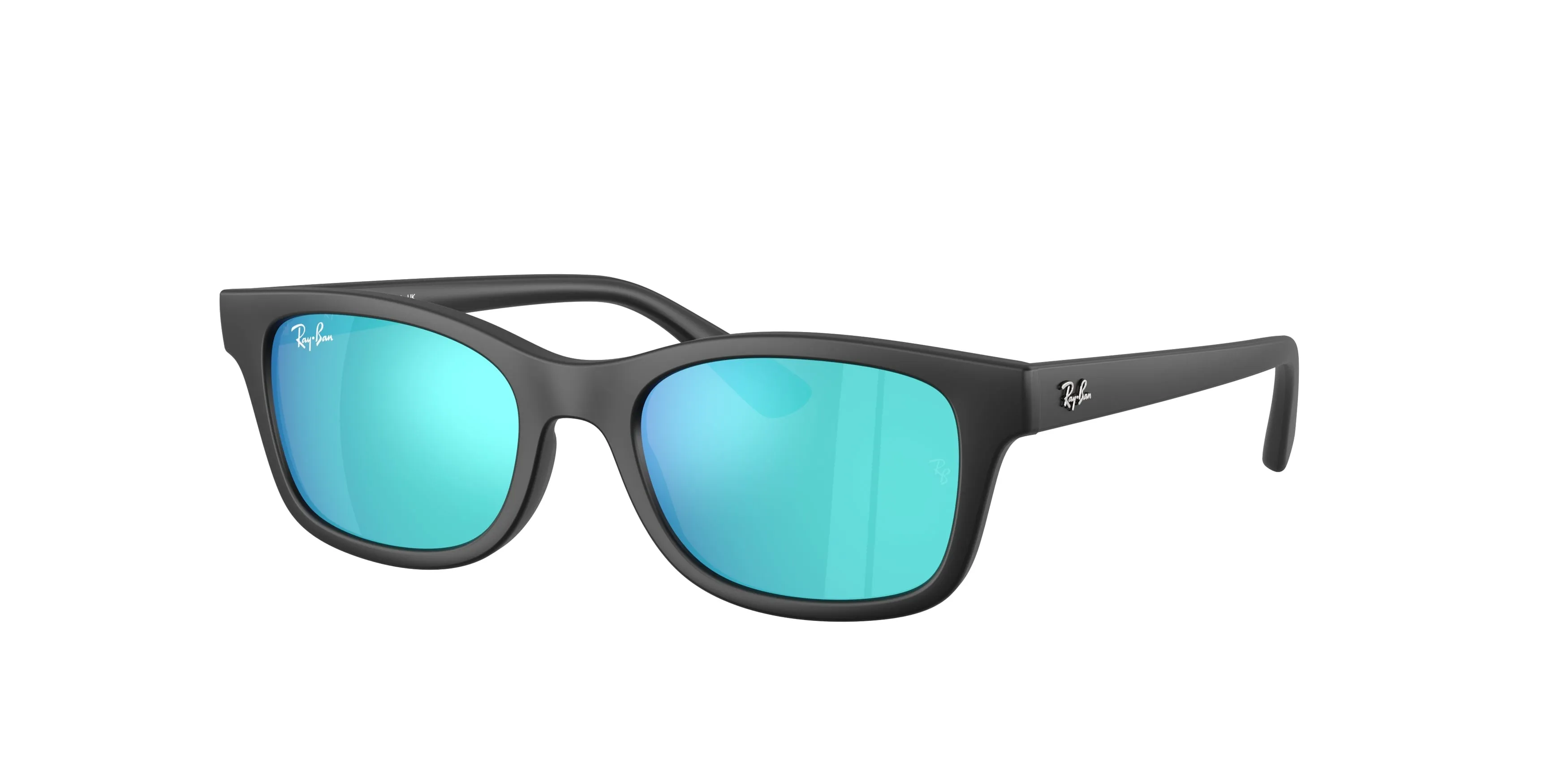 Ray - Ban RJ9086S 100S55 Occhiali da sole bambino Iniettato Nero Verde Squadrata Specchiate - immagine 1