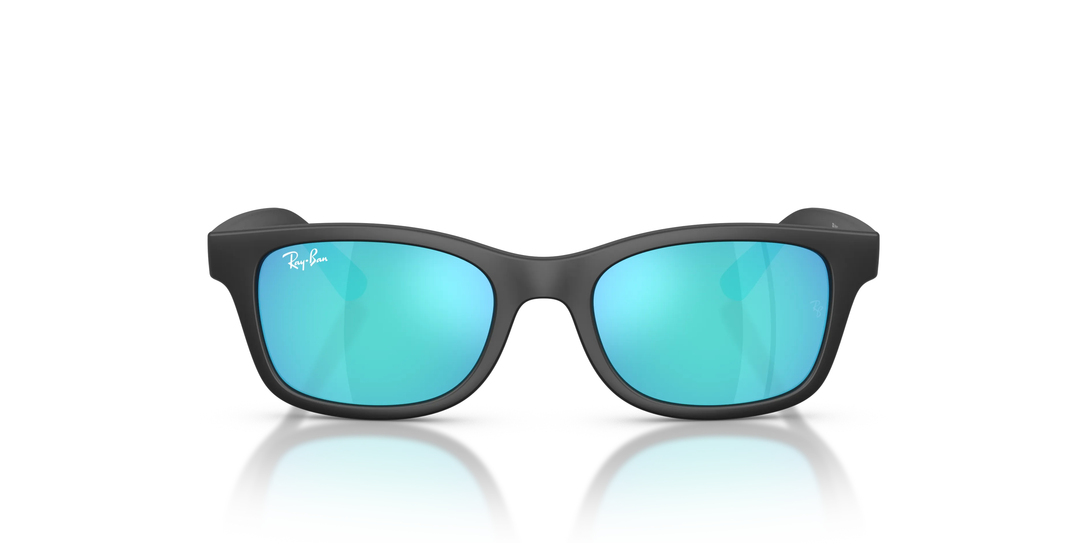 Ray - Ban RJ9086S 100S55 Occhiali da sole bambino Iniettato Nero Verde Squadrata Specchiate - immagine 3