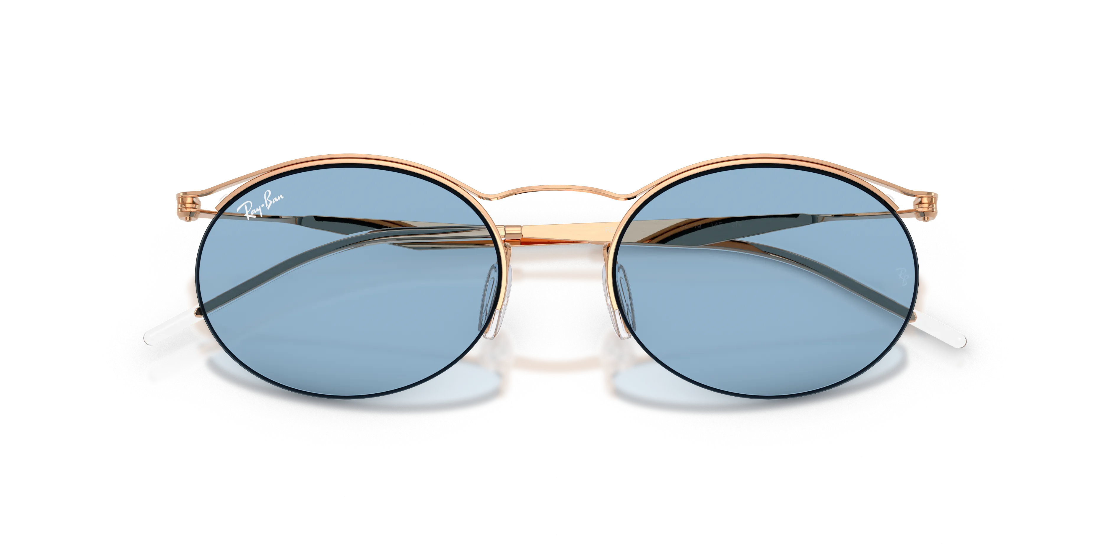 Ray - Ban RB8551 928572 Occhiali da sole Metallo Oro Blu Rotonda Normale - immagine 2