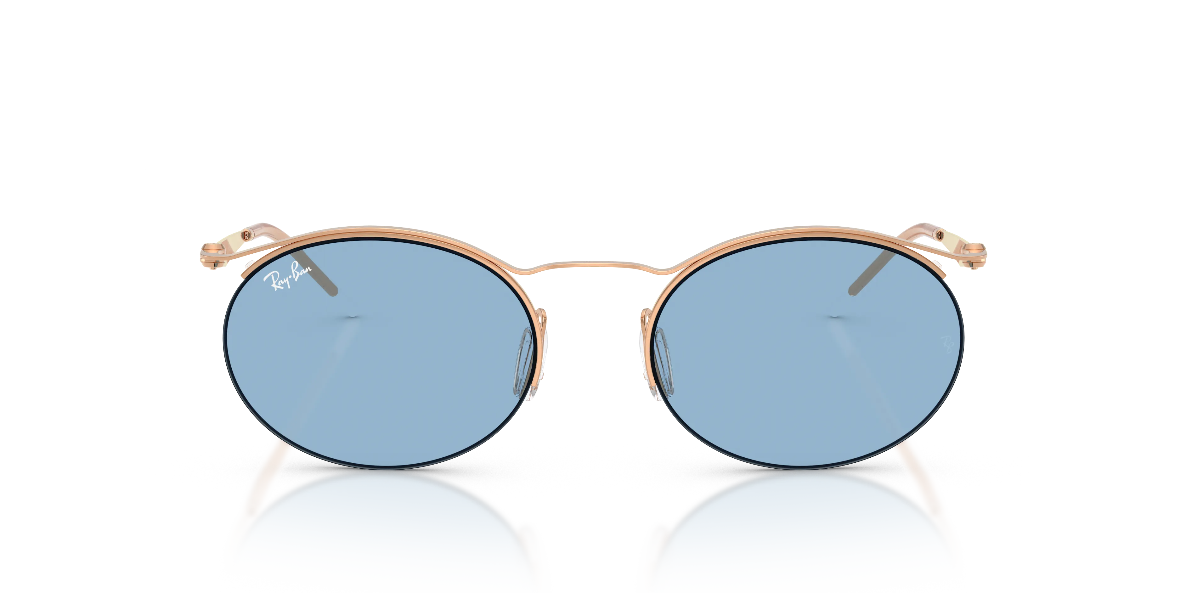 Ray - Ban RB8551 928572 Occhiali da sole Metallo Oro Blu Rotonda Normale - immagine 3
