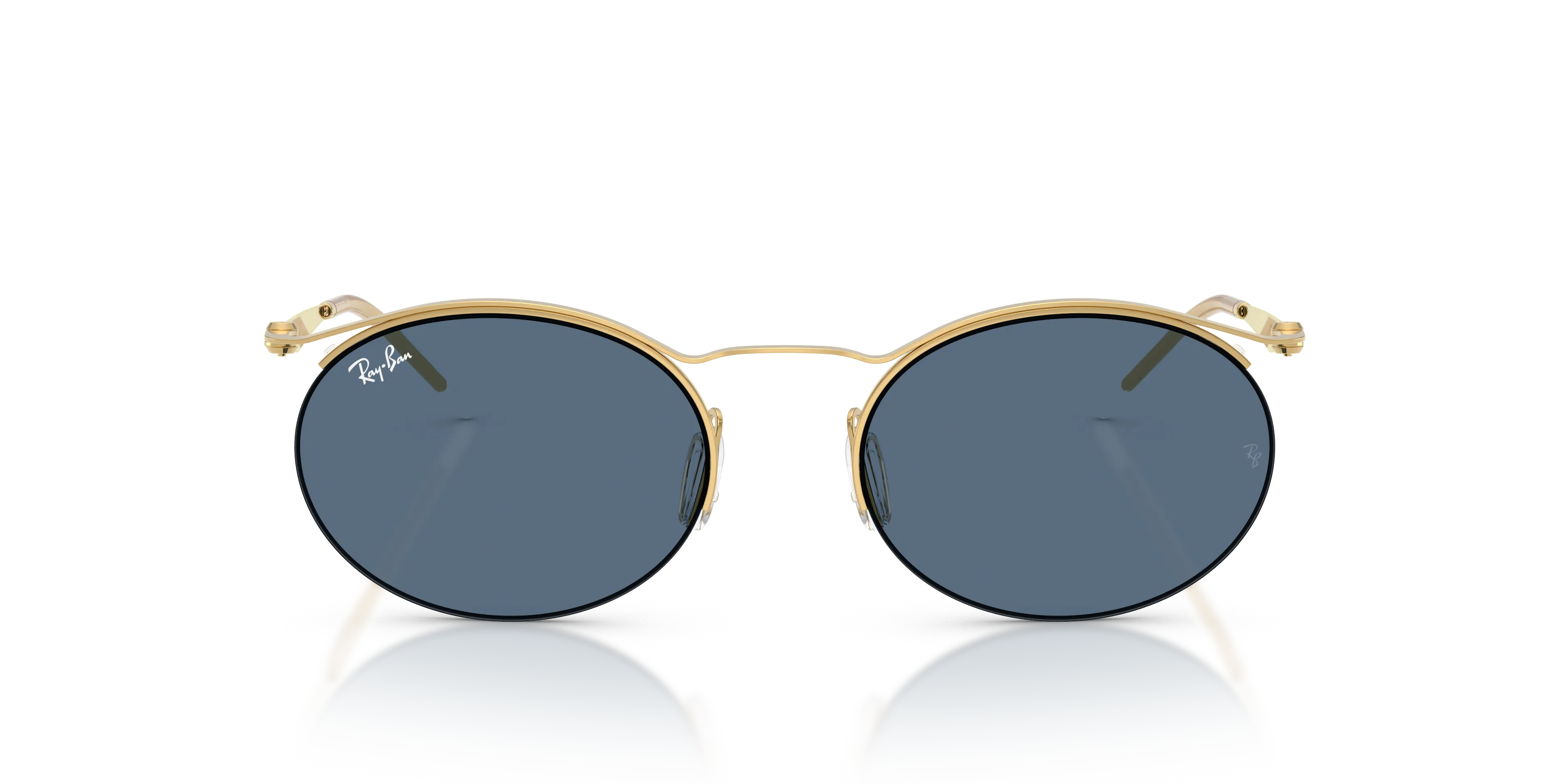 Ray - Ban RB8551 928480 Occhiali da sole Metallo Oro Blu Rotonda Normale - immagine 3