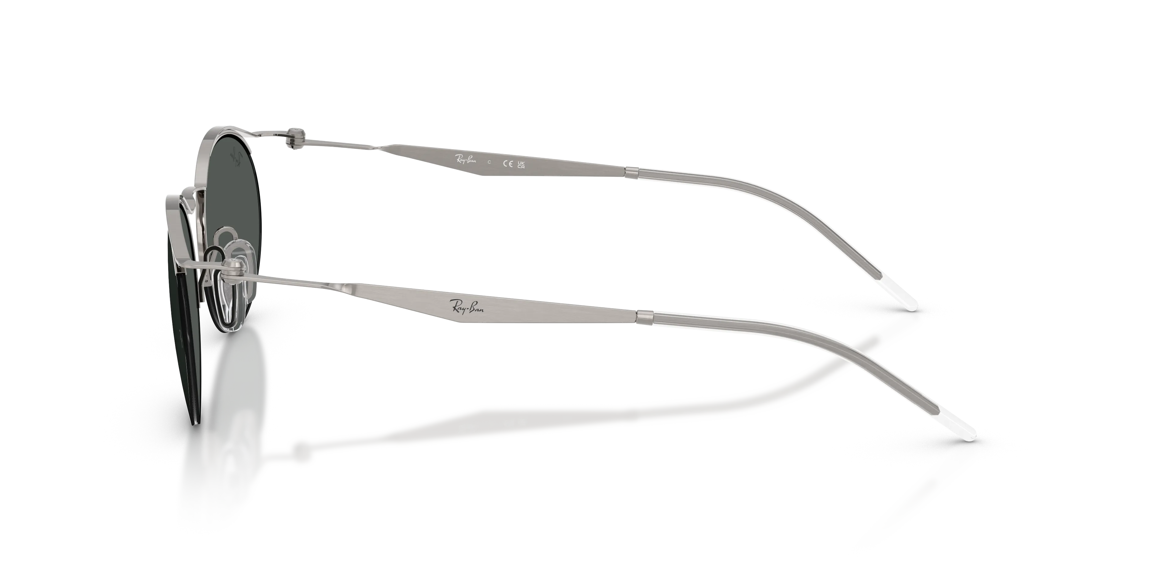 Ray - Ban RB8551 928287 Occhiali da sole Metallo Grigio Grigio Rotonda Normale - immagine 4