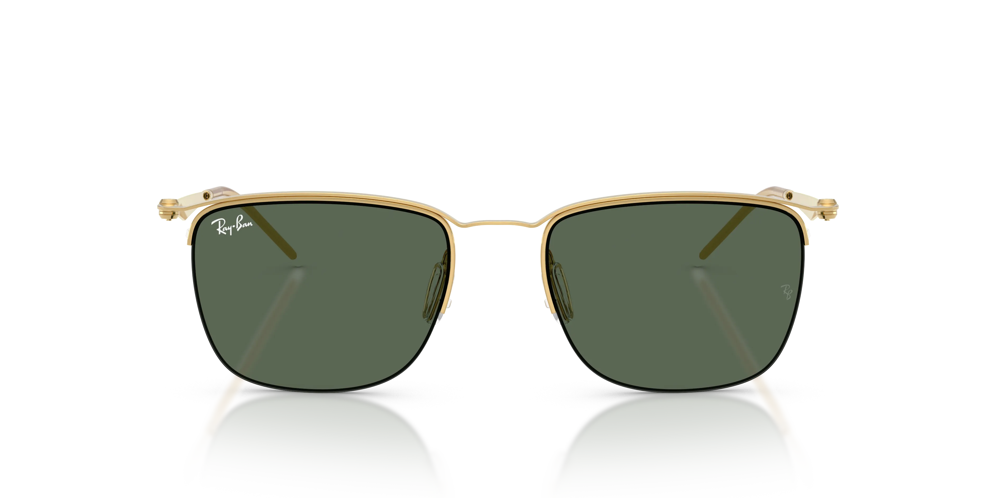 Ray - Ban RB8550 928471 Occhiali da sole Metallo Oro Verde Squadrata Normale - immagine 3