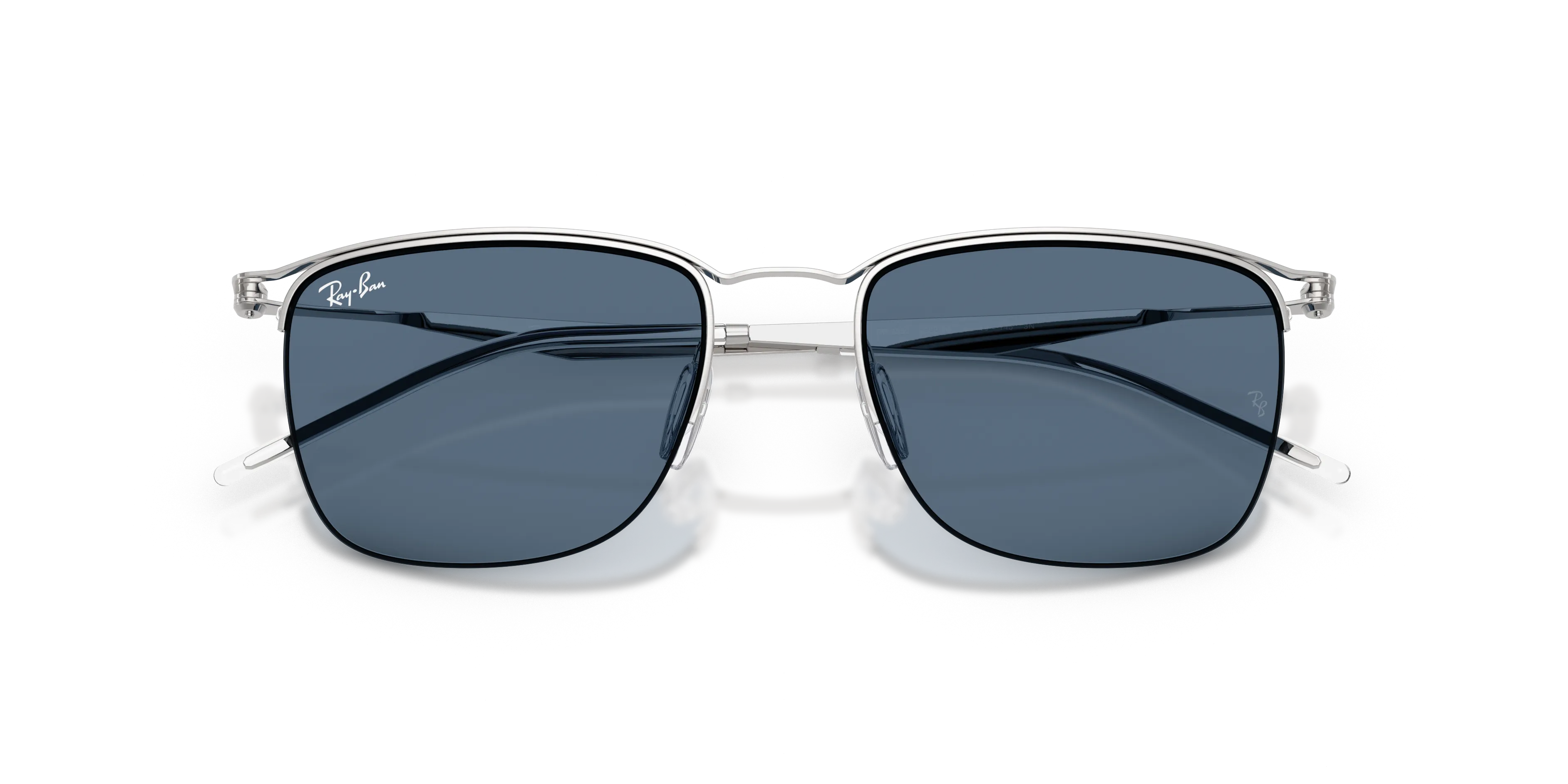 Ray - Ban RB8550 928380 Occhiali da sole Metallo Argento Blu Squadrata Normale - immagine 2