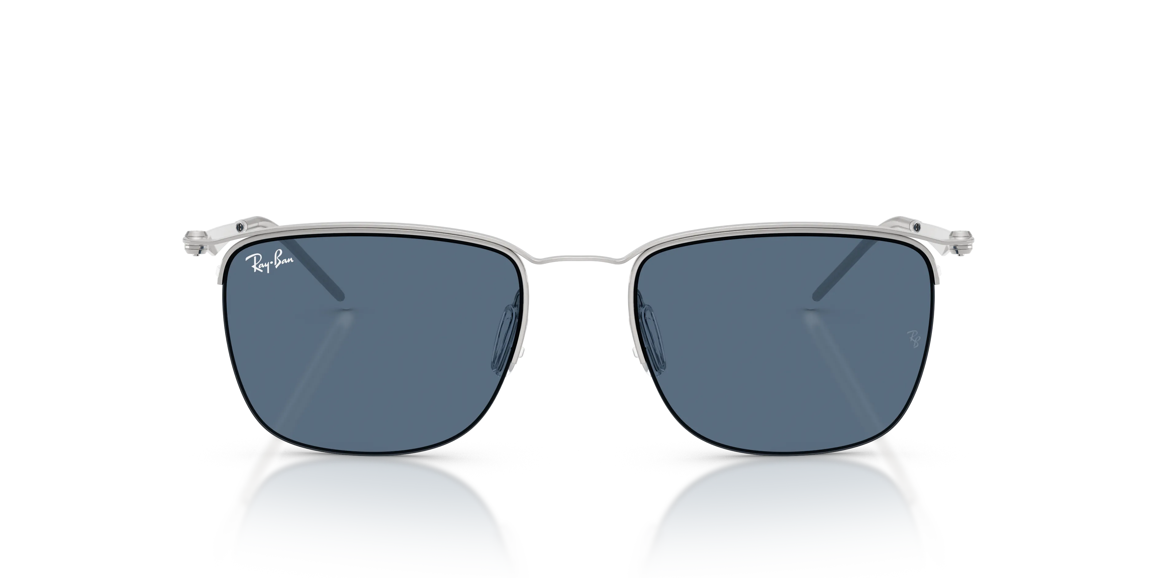Ray - Ban RB8550 928380 Occhiali da sole Metallo Argento Blu Squadrata Normale - immagine 3