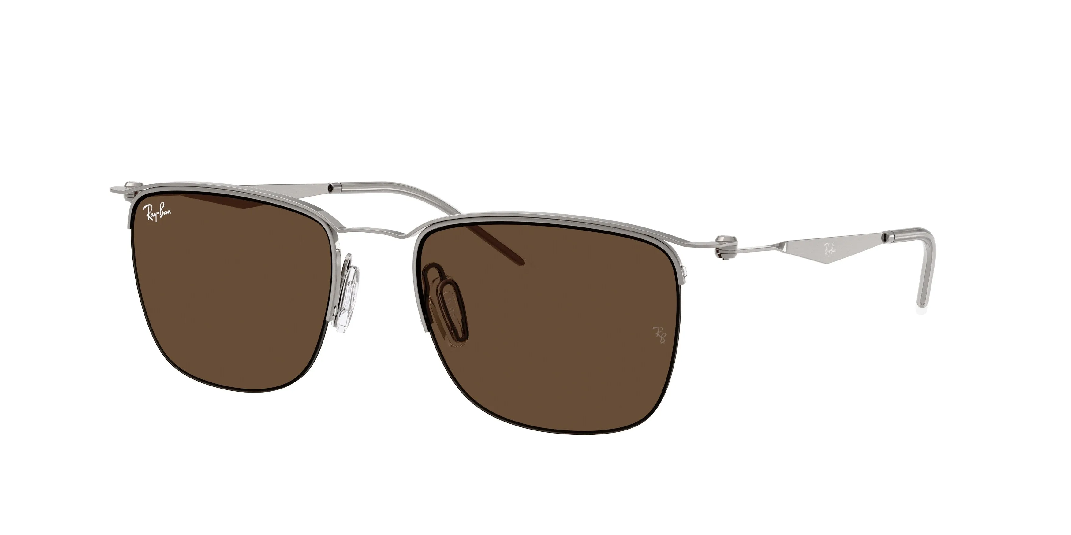 Ray - Ban RB8550 928273 Occhiali da sole Metallo Grigio Marrone Squadrata Normale - immagine 1