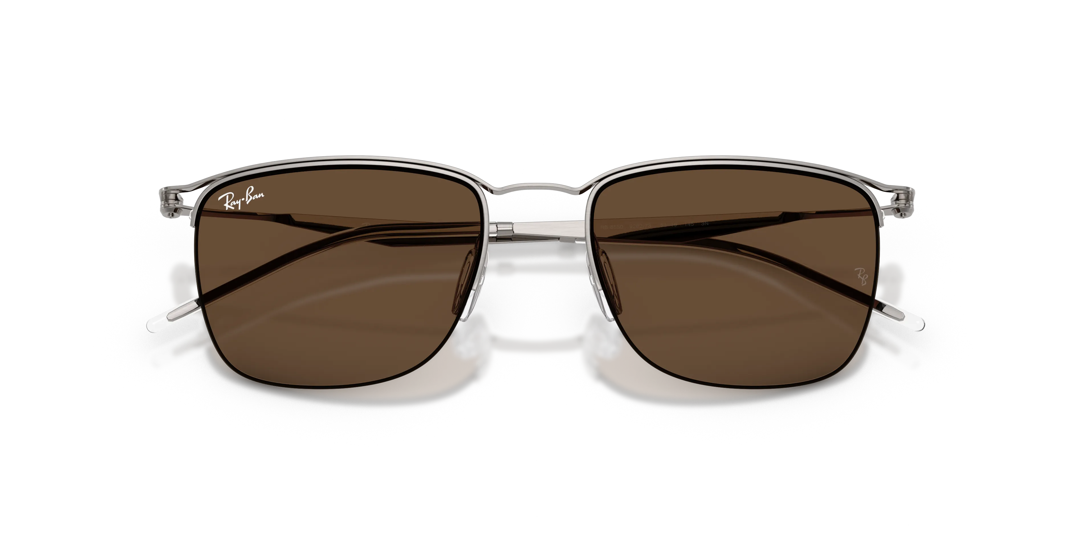 Ray - Ban RB8550 928273 Occhiali da sole Metallo Grigio Marrone Squadrata Normale - immagine 2