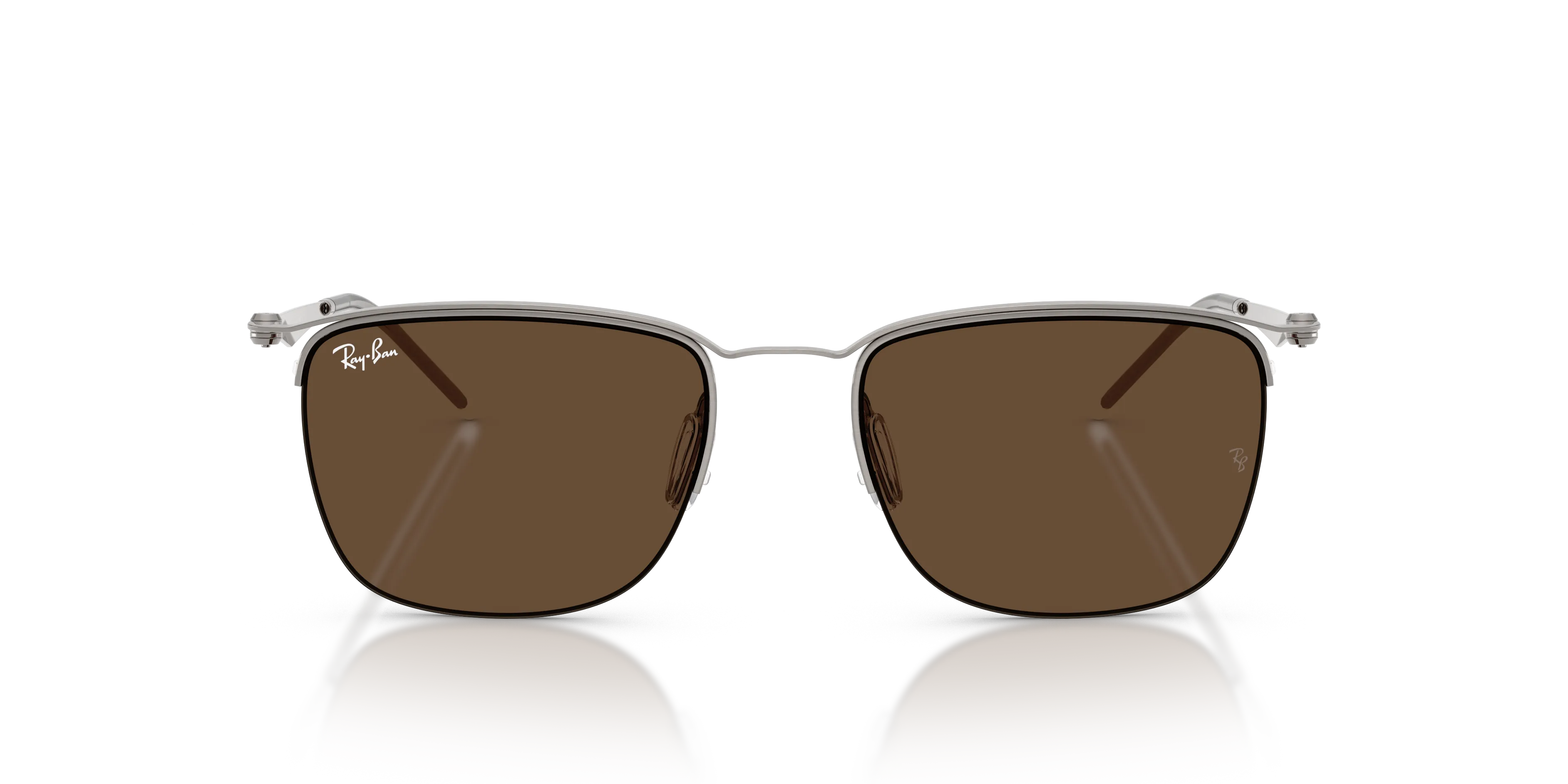 Ray - Ban RB8550 928273 Occhiali da sole Metallo Grigio Marrone Squadrata Normale - immagine 3