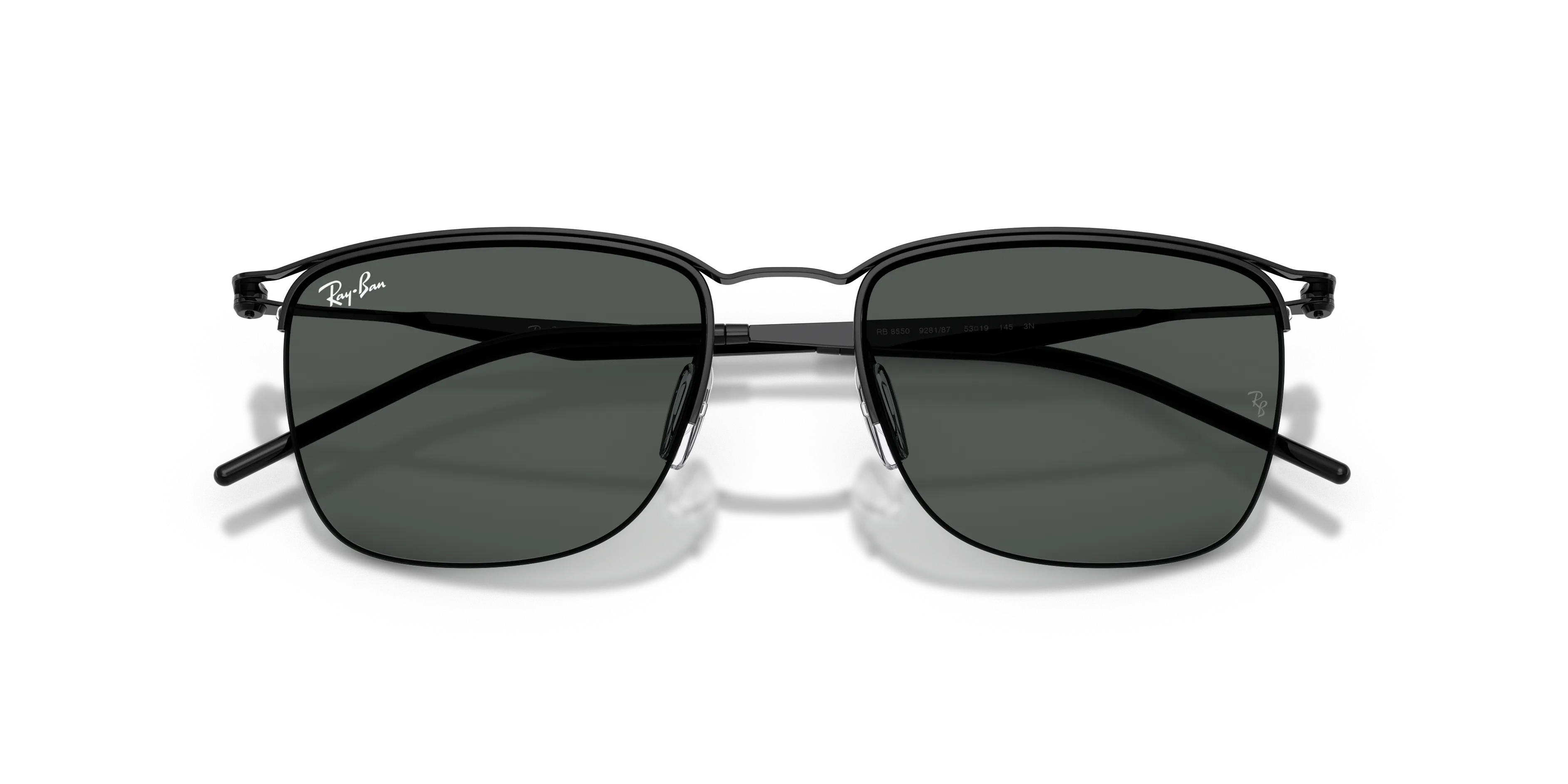 Ray - Ban RB8550 928187 Occhiali da sole Metallo Nero Grigio Squadrata Normale - immagine 2