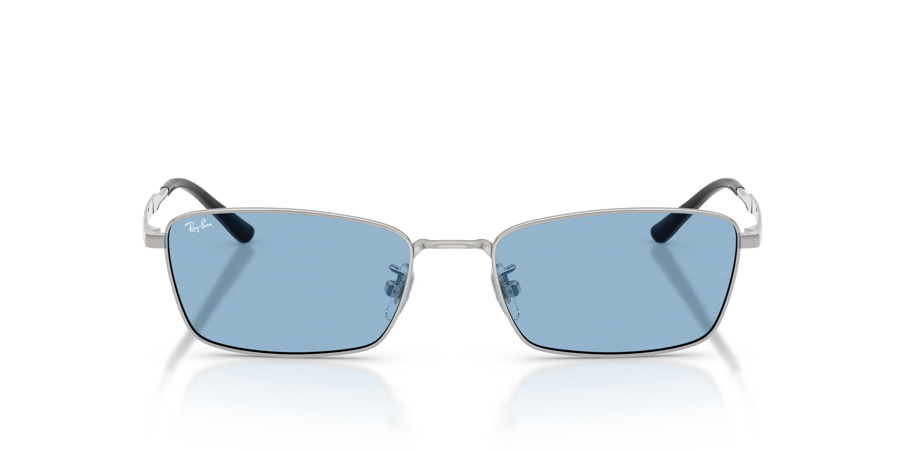 Ray - Ban RB8069D 920972 Occhiali da sole Titanio Argento Blu Squadrata Normale - immagine 3