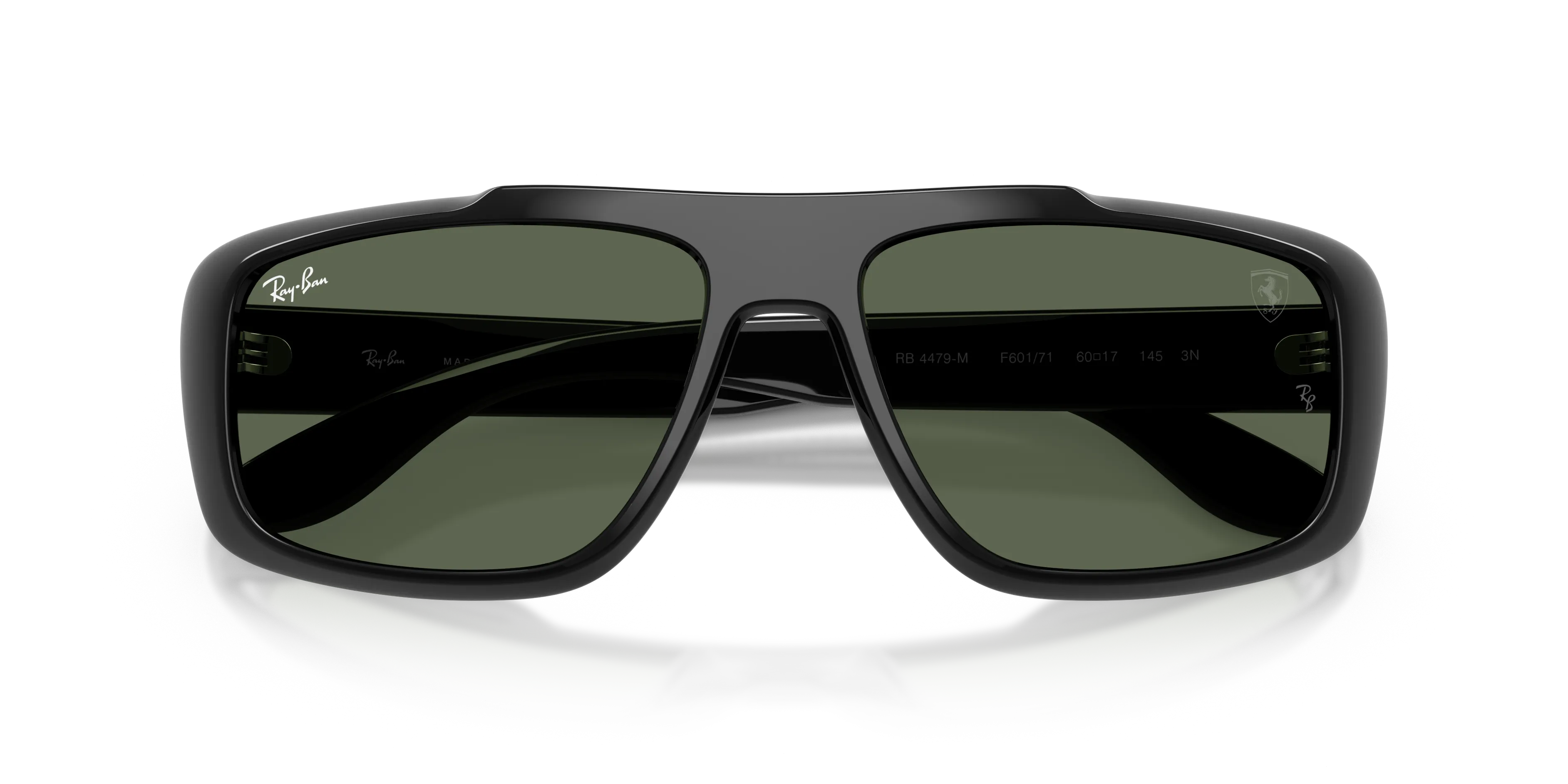 Ray - Ban RB4479M F60171 Occhiali da sole Nylon Nero Verde Squadrata Normale - immagine 2