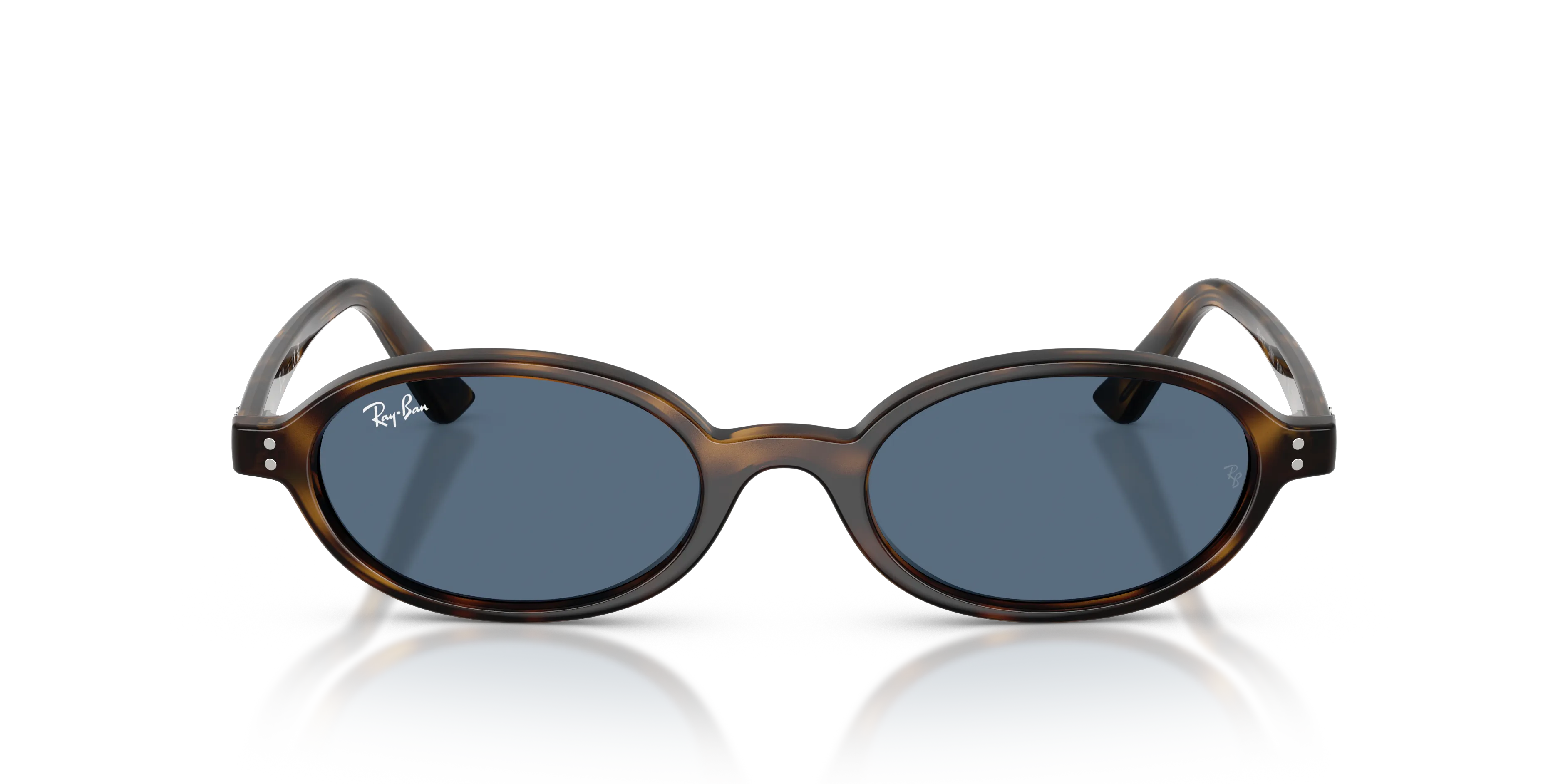 Ray - Ban RB4472 135980 Occhiali da sole Iniettato Tartaruga Blu Rotonda Normale - immagine 3