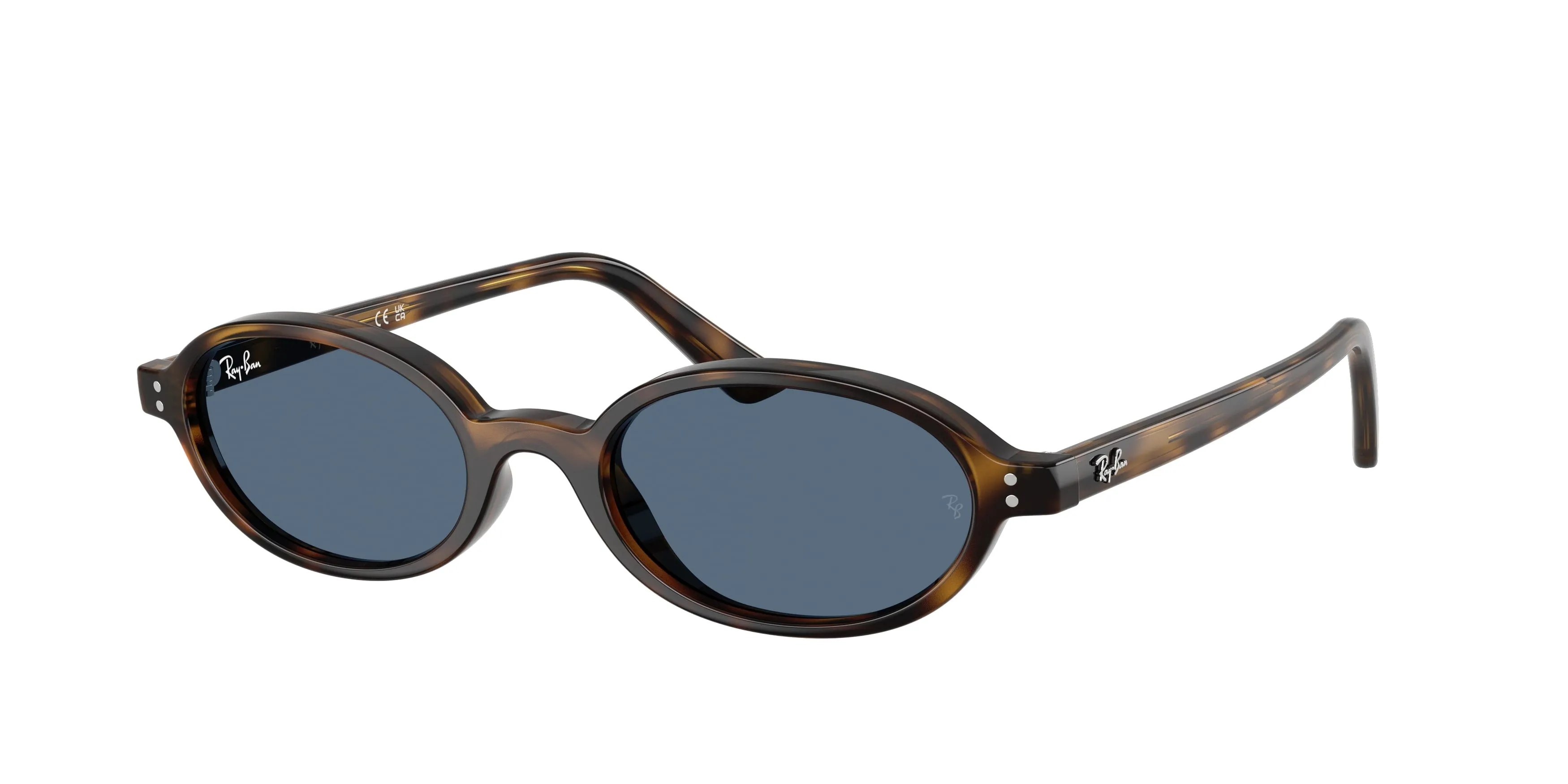 Ray - Ban RB4472 135980 Occhiali da sole Iniettato Tartaruga Blu Rotonda Normale - immagine 1