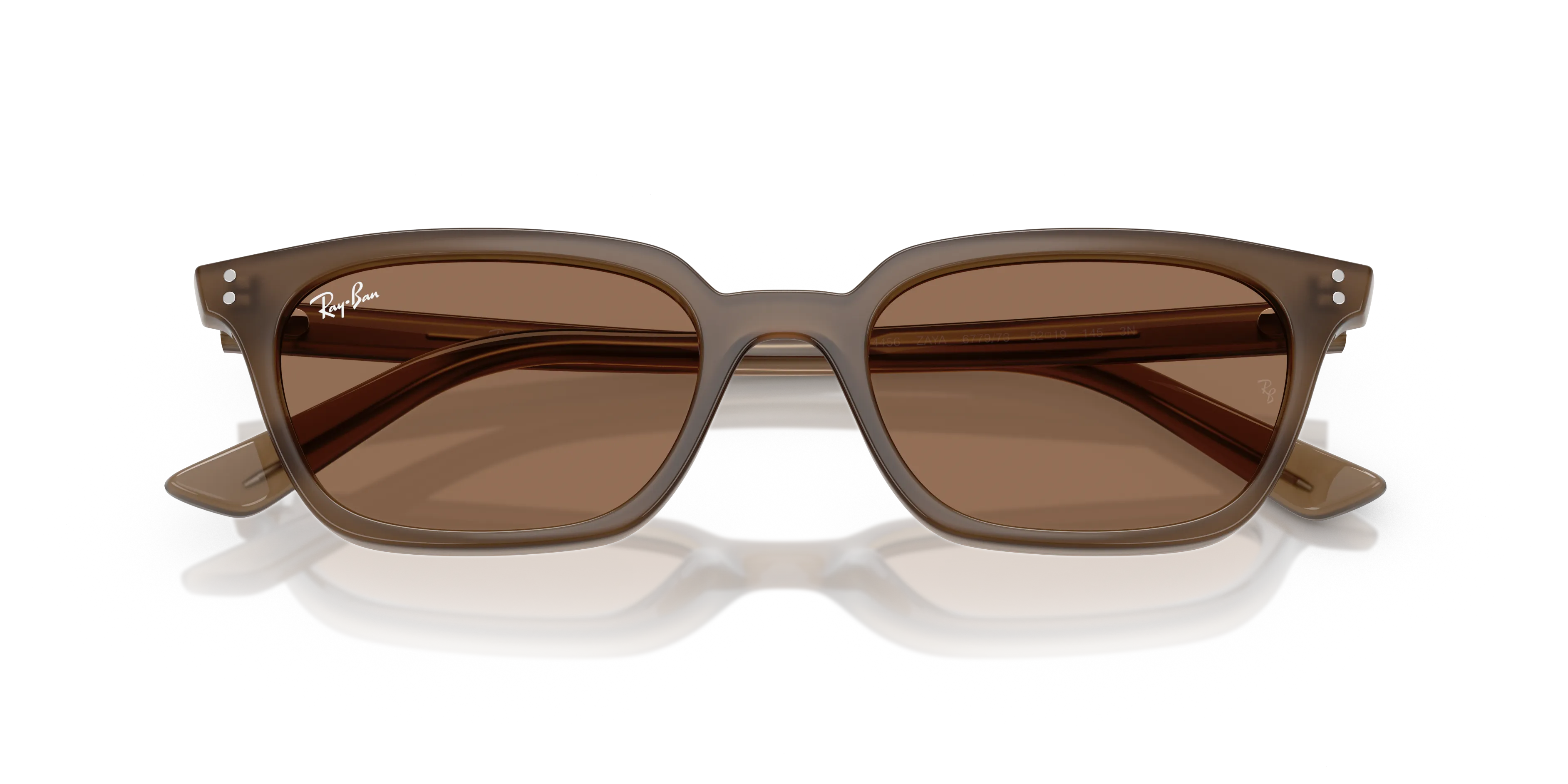 Ray - Ban RB4456 ZAYA 677973 Occhiali da sole Iniettato Marrone Marrone Pillow Normale - immagine 2