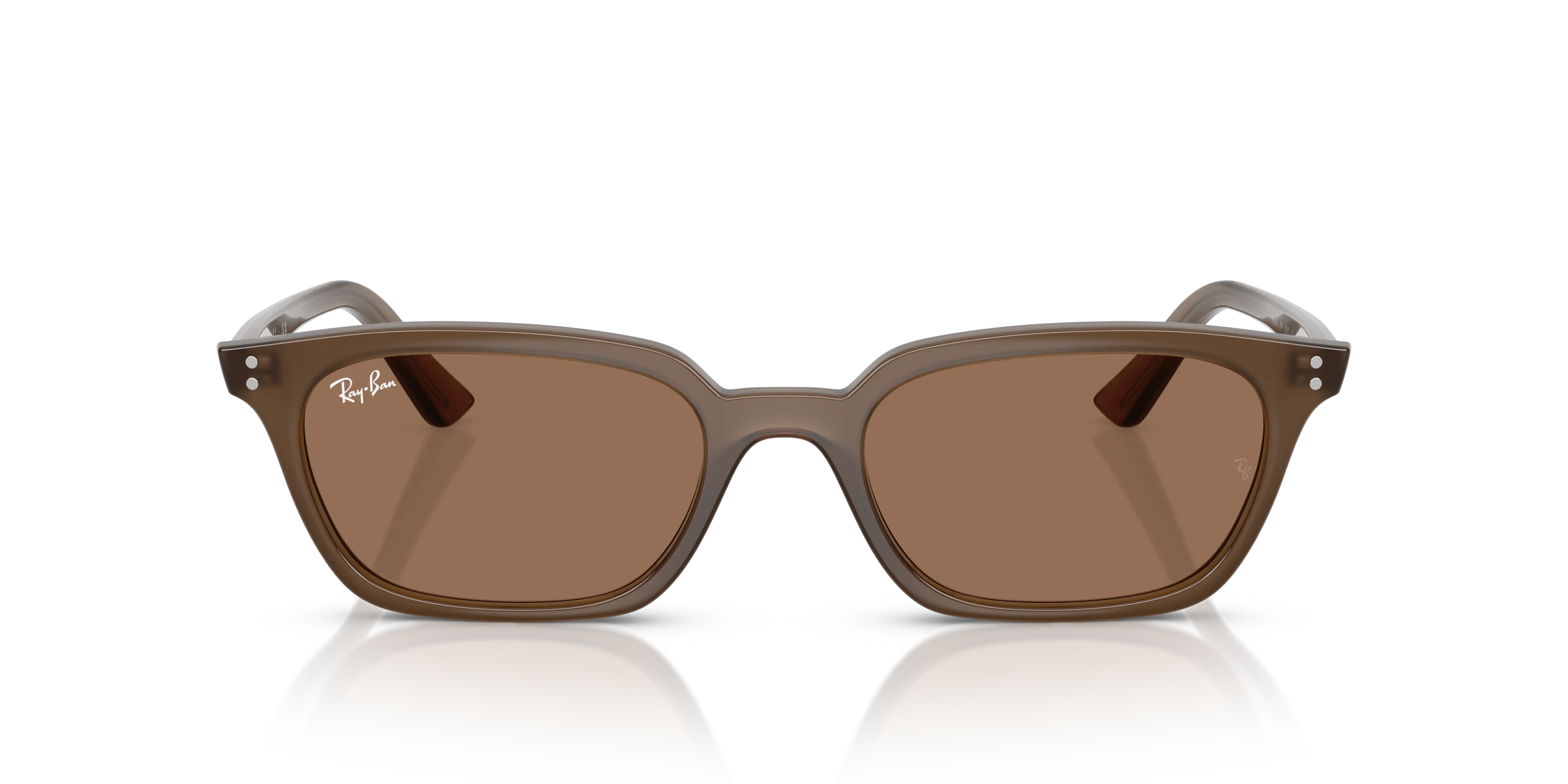 Ray - Ban RB4456 ZAYA 677973 Occhiali da sole Iniettato Marrone Marrone Pillow Normale - immagine 3