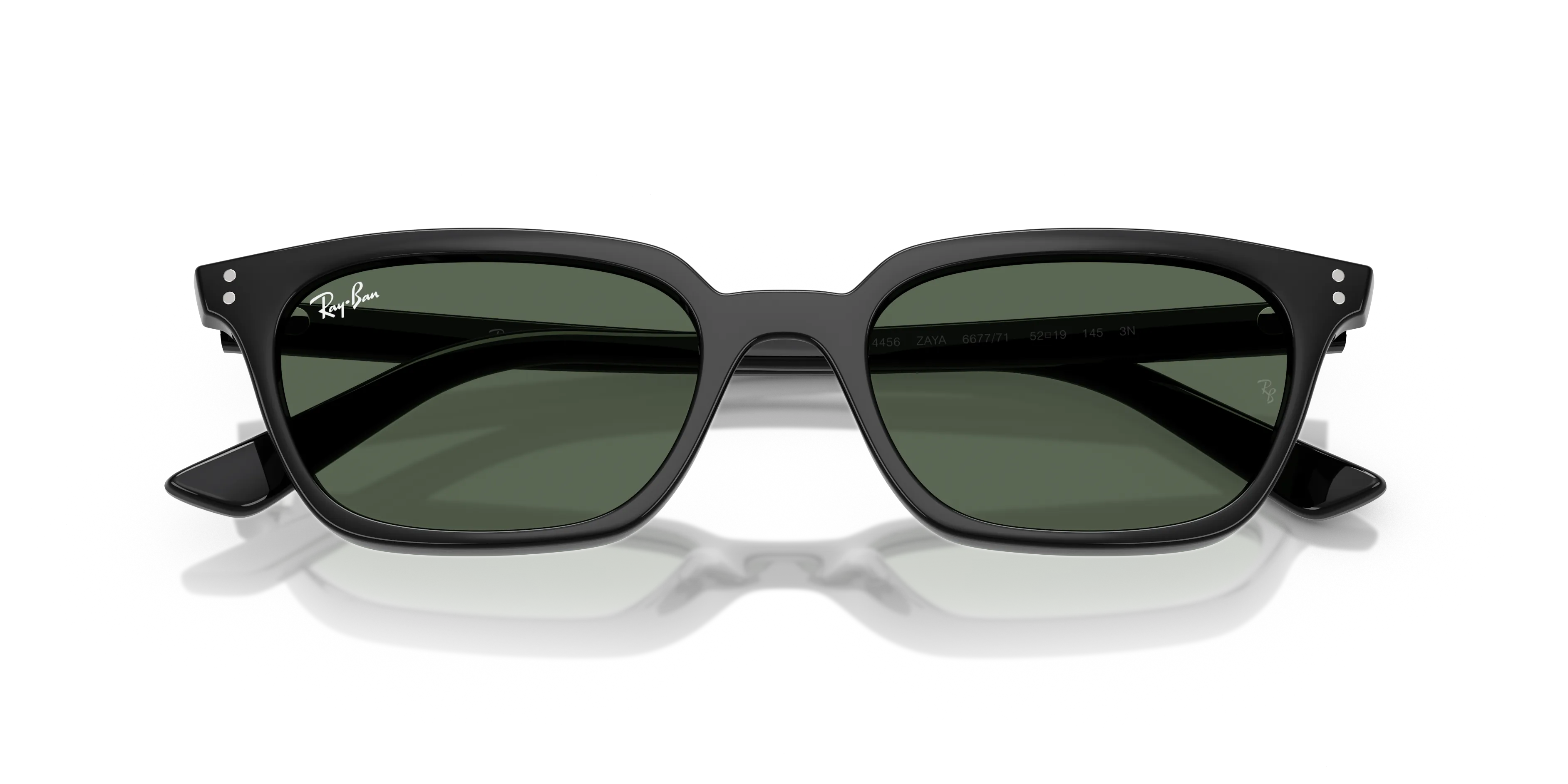 Ray - Ban RB4456 ZAYA 667771 Occhiali da sole Iniettato Nero Verde Pillow Normale - immagine 2