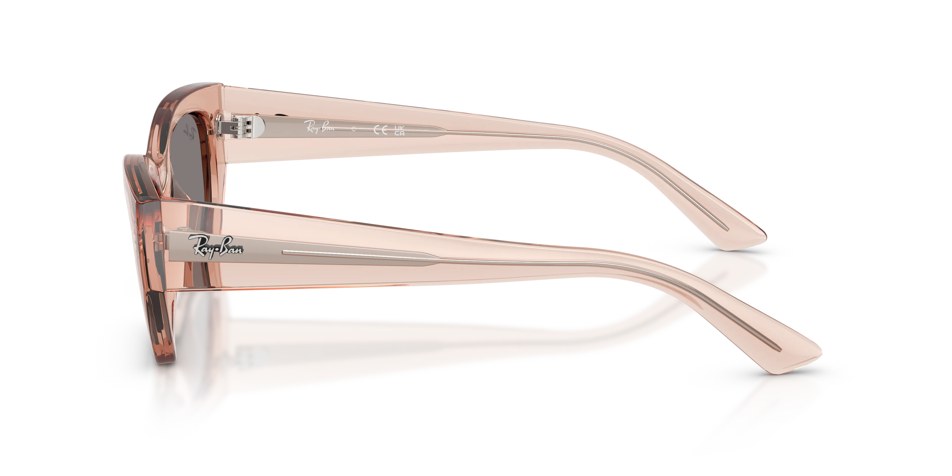 Ray - Ban RB4430 ZENA 692573 Occhiali da sole Iniettato Rosa Marrone Geometrica Normale - immagine 4