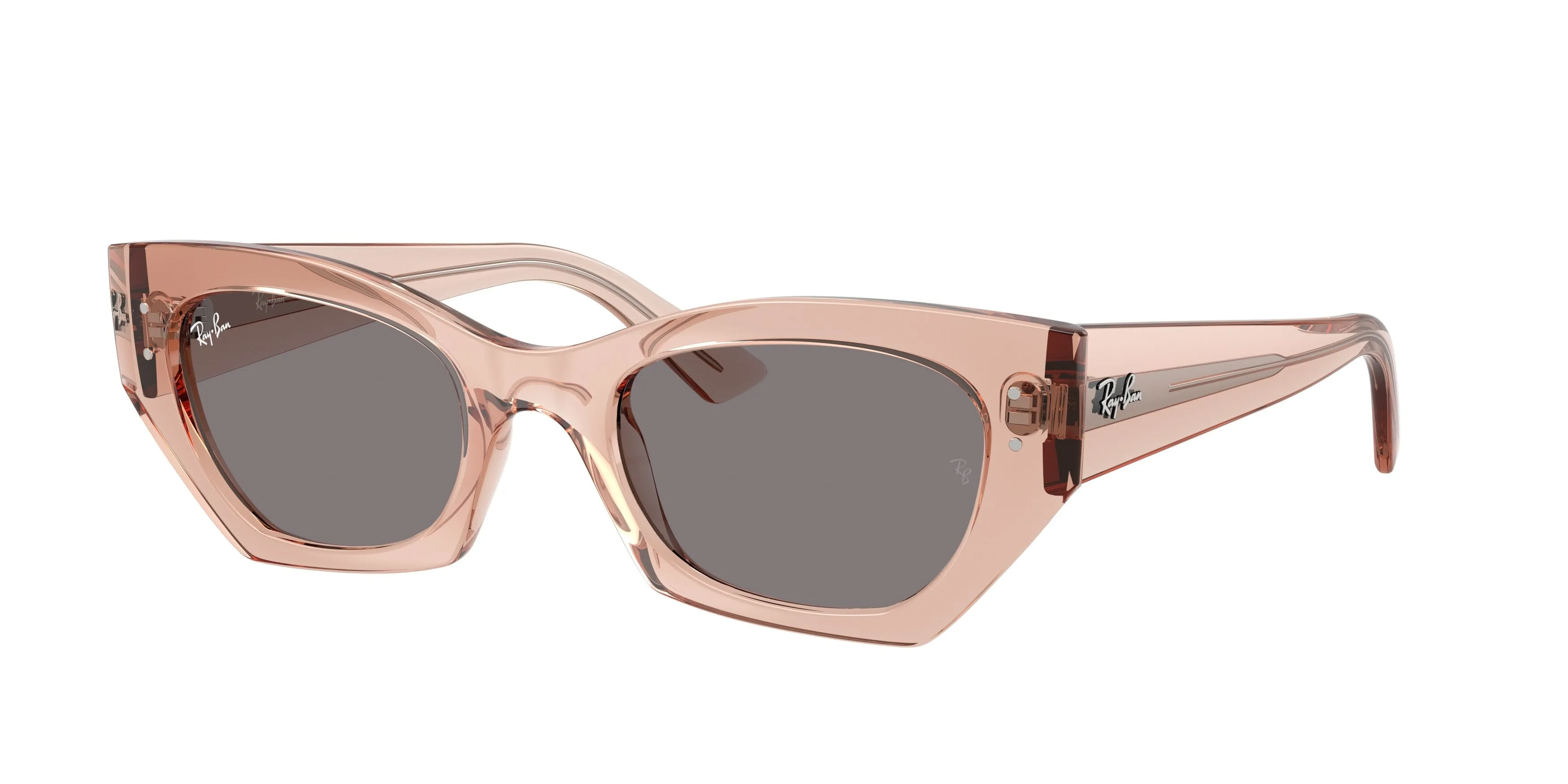 Ray - Ban RB4430 ZENA 692573 Occhiali da sole Iniettato Rosa Marrone Geometrica Normale - immagine 1