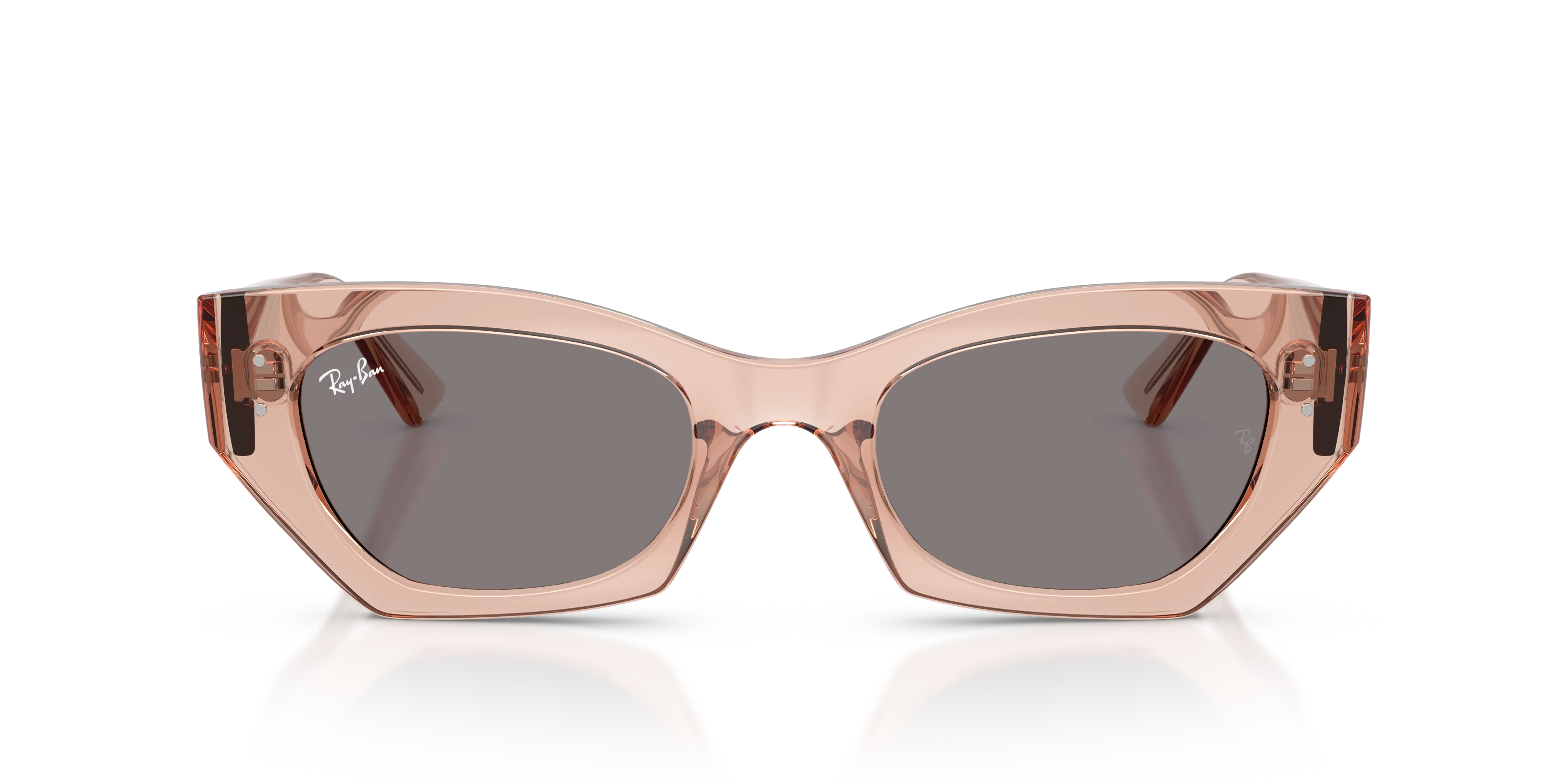Ray - Ban RB4430 ZENA 692573 Occhiali da sole Iniettato Rosa Marrone Geometrica Normale - immagine 3