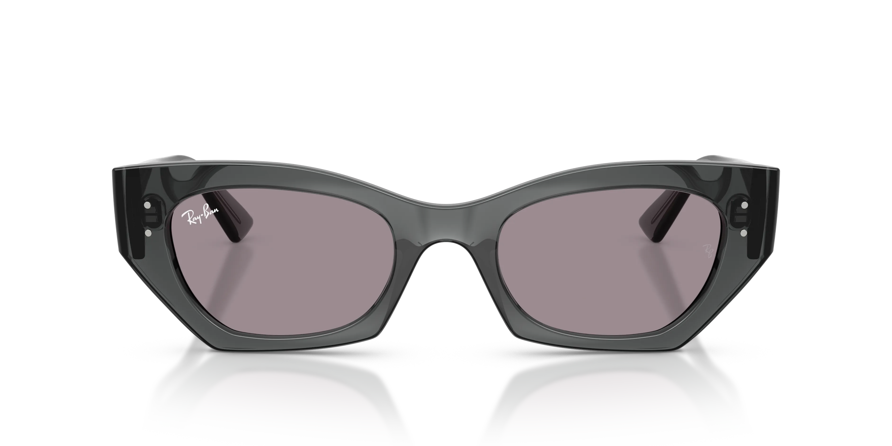 Ray - Ban RB4430 ZENA 69241A Occhiali da sole Iniettato Grigio Viola Geometrica Normale - immagine 3