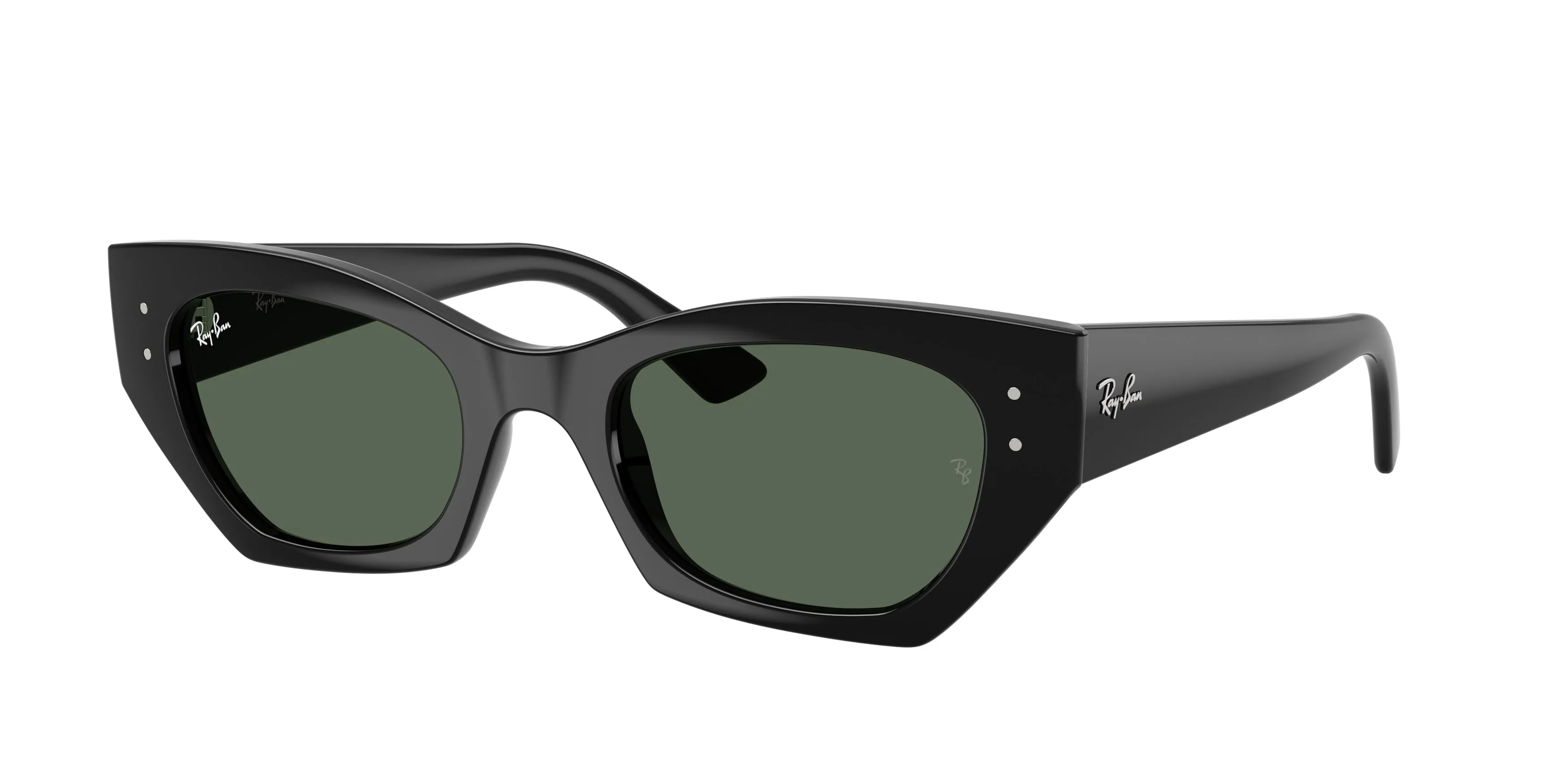 Ray - Ban RB4430 ZENA 667771 Occhiali da sole Iniettato Nero Verde Geometrica Normale - immagine 1
