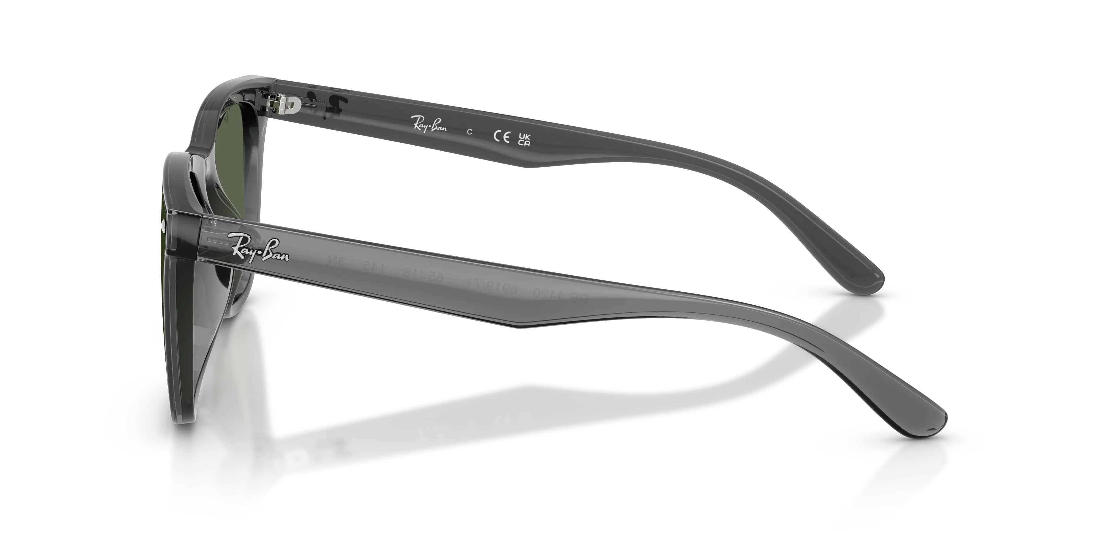 Ray - Ban RB4420 691971 Occhiali da sole Iniettato Grigio Verde Squadrata Normale - immagine 4