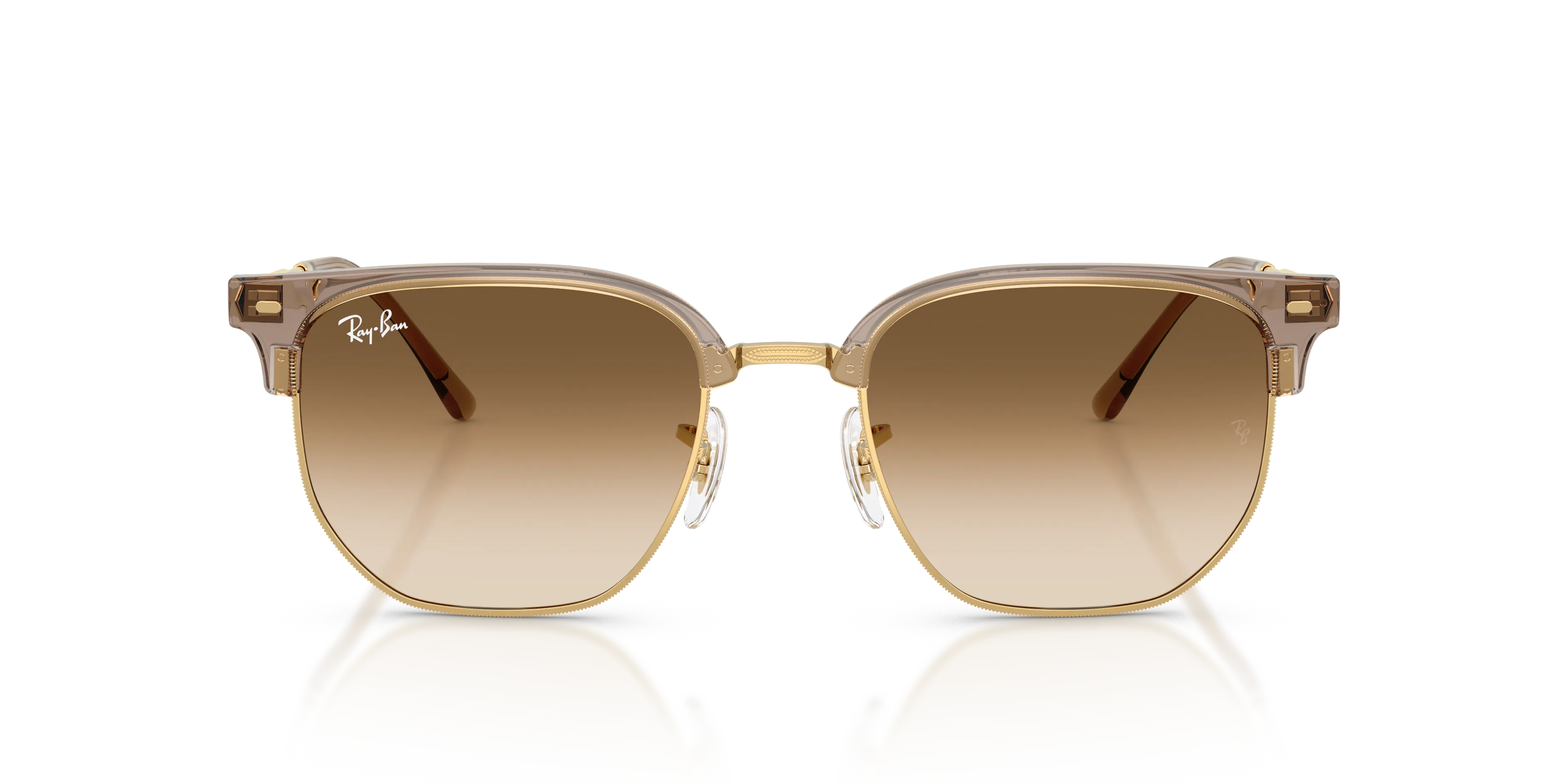 Ray - Ban RB4416 NEW CLUBMASTER 691851 Occhiali da sole Acetato Marrone Marrone Geometrica Normale Sfumato - immagine 3