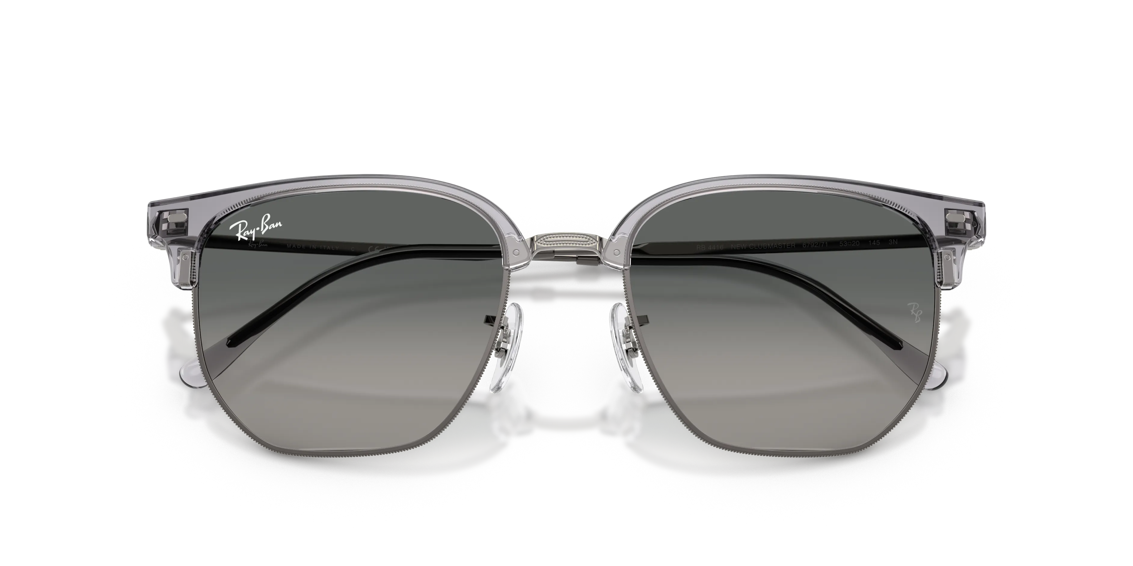 Ray - Ban RB4416 NEW CLUBMASTER 679271 Occhiali da sole Acetato Grigio Grigio Geometrica Normale Sfumato - immagine 2