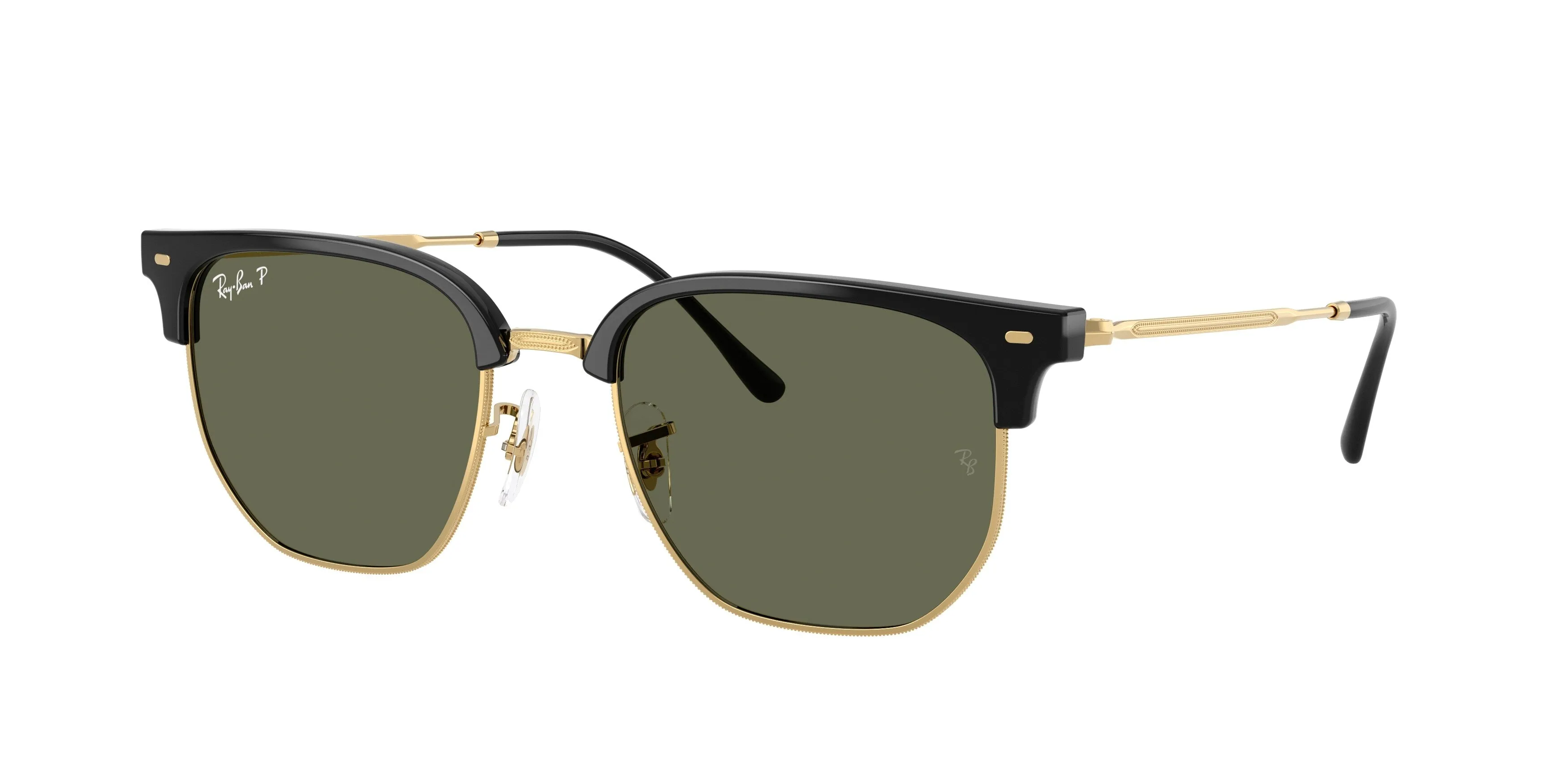 Ray - Ban RB4416 NEW CLUBMASTER 601/58 Occhiali da sole Acetato Nero Verde Geometrica Polarizzata - immagine 1