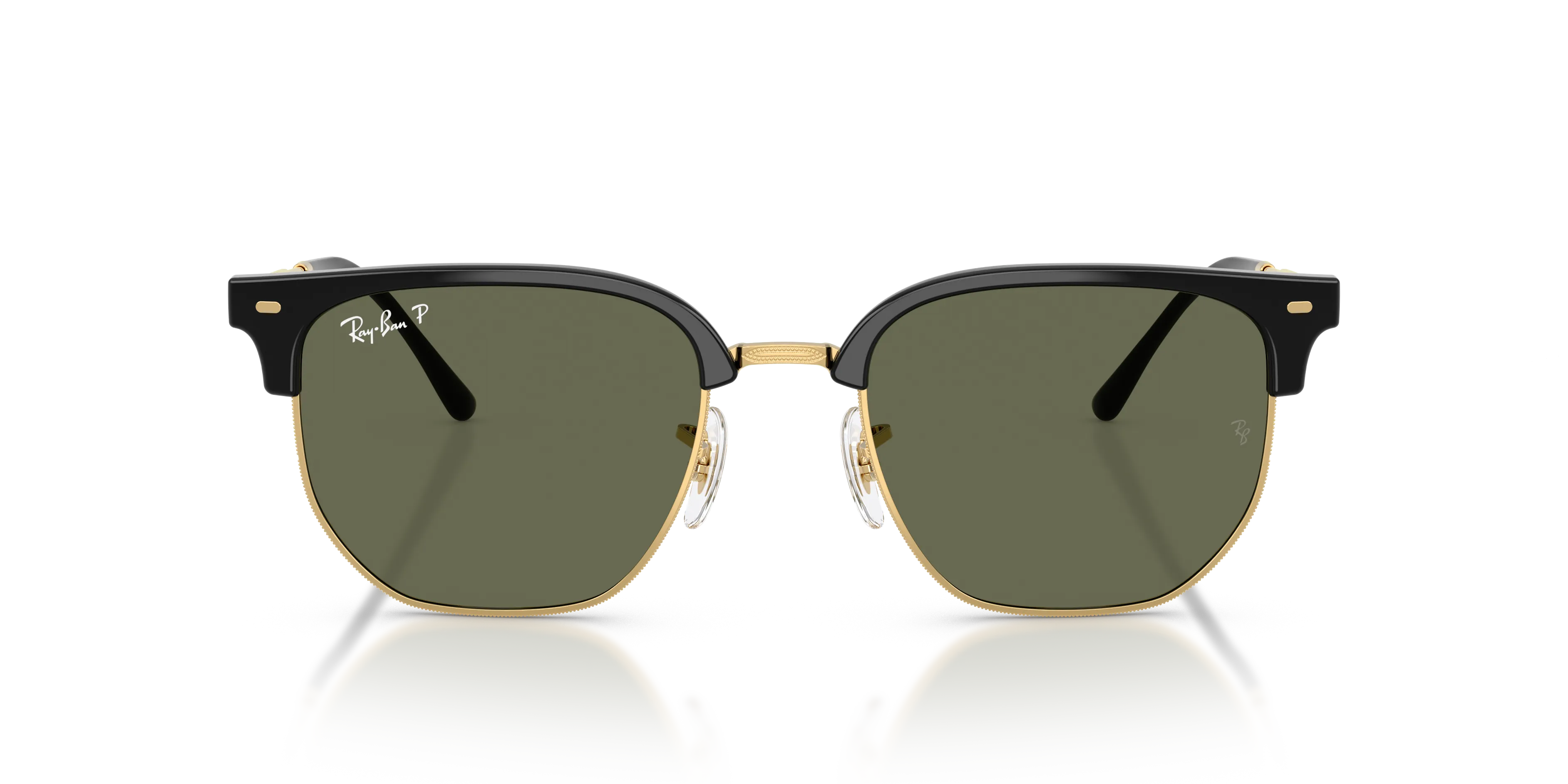 Ray - Ban RB4416 NEW CLUBMASTER 601/58 Occhiali da sole Acetato Nero Verde Geometrica Polarizzata - immagine 3