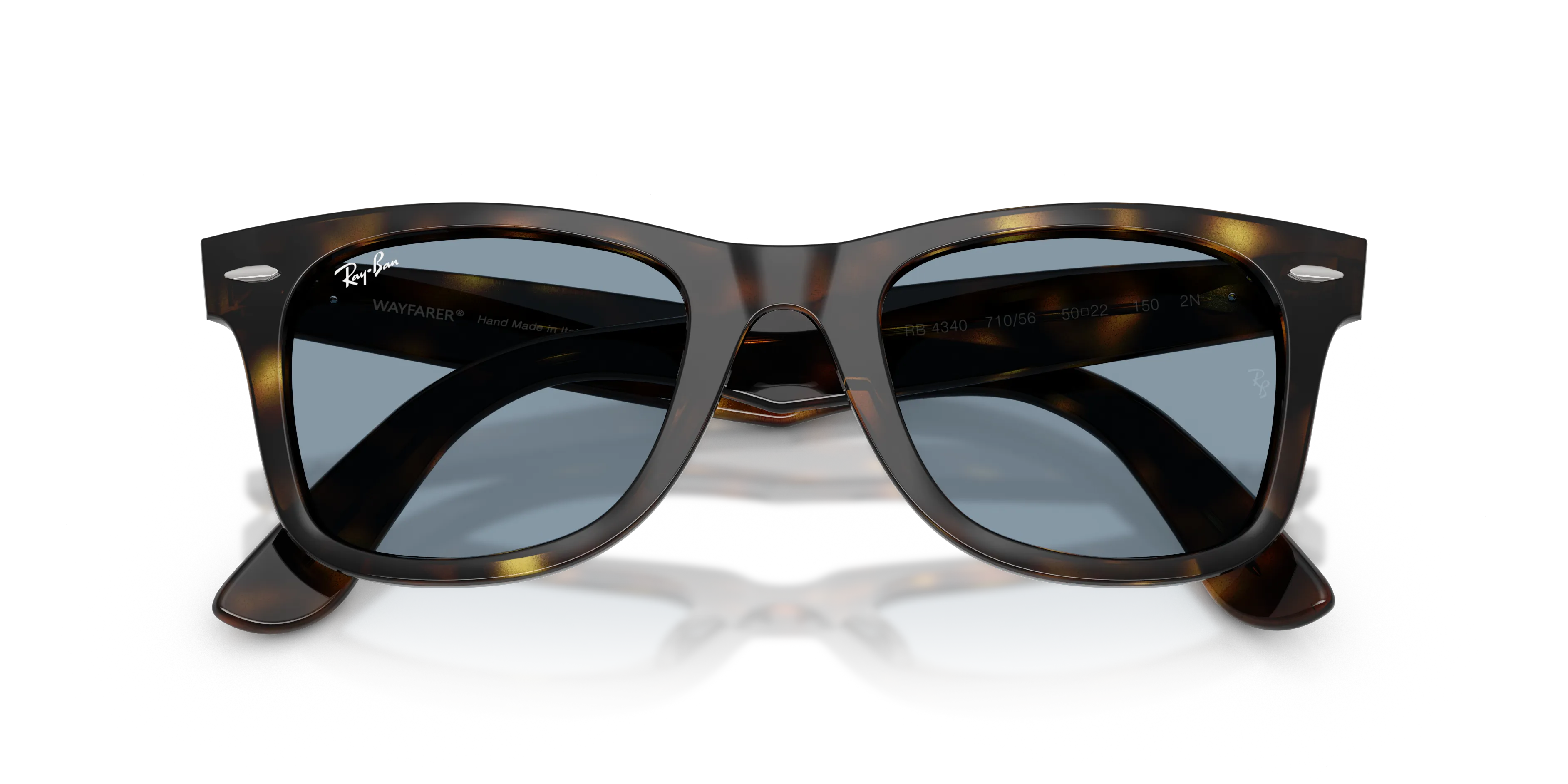 Ray - Ban RB4340 WAYFARER EASE 710/56 Occhiali da sole Acetato Tartaruga Blu Squadrata Normale - immagine 2