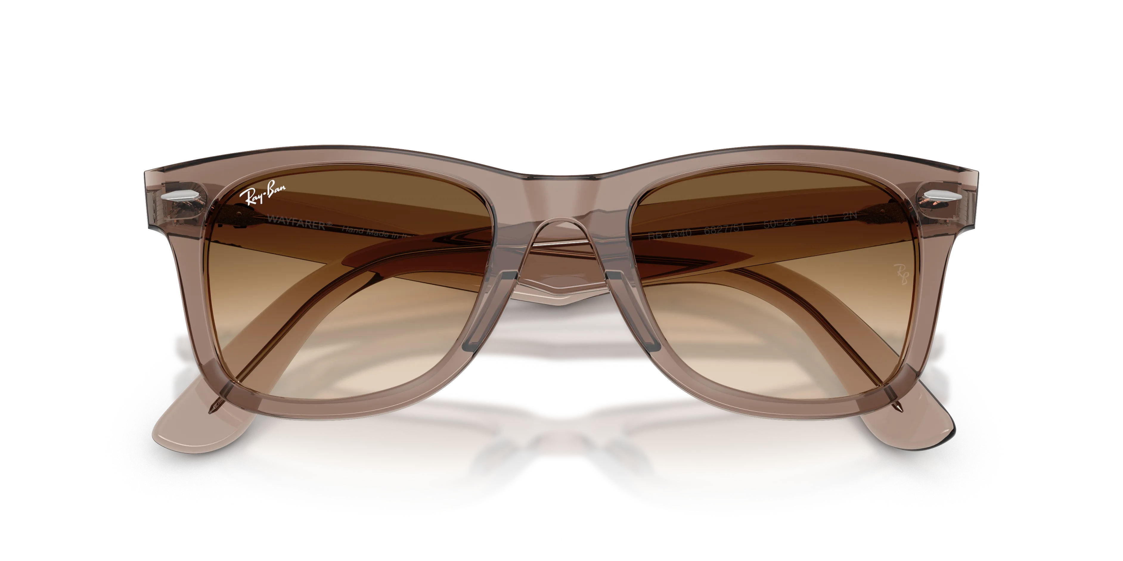 Ray - Ban RB4340 WAYFARER EASE 682751 Occhiali da sole Acetato Marrone Marrone Squadrata Normale Sfumato - immagine 2