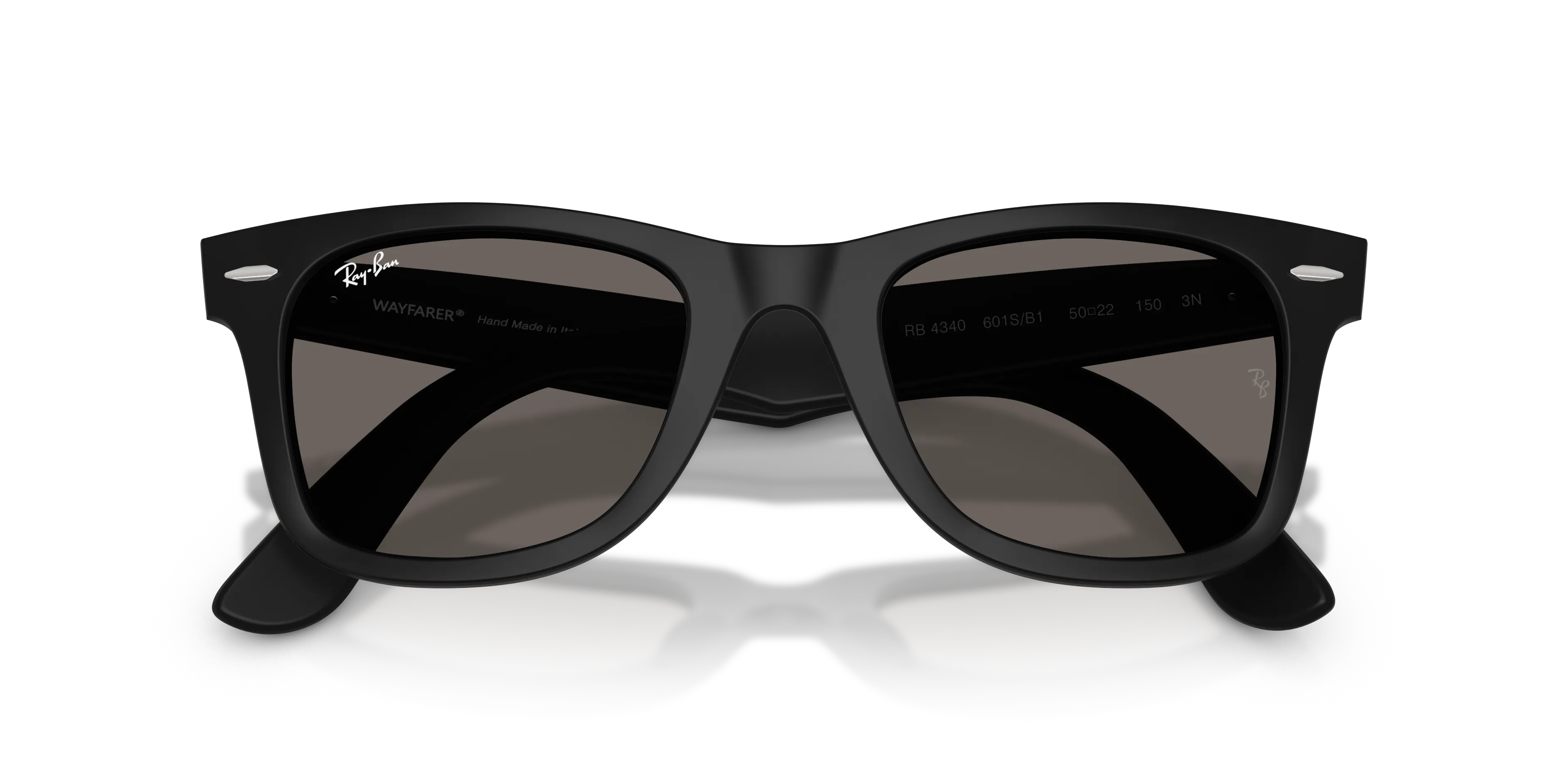 Ray - Ban RB4340 WAYFARER EASE 601SB1 Occhiali da sole Acetato Nero Grigio Squadrata Normale - immagine 2