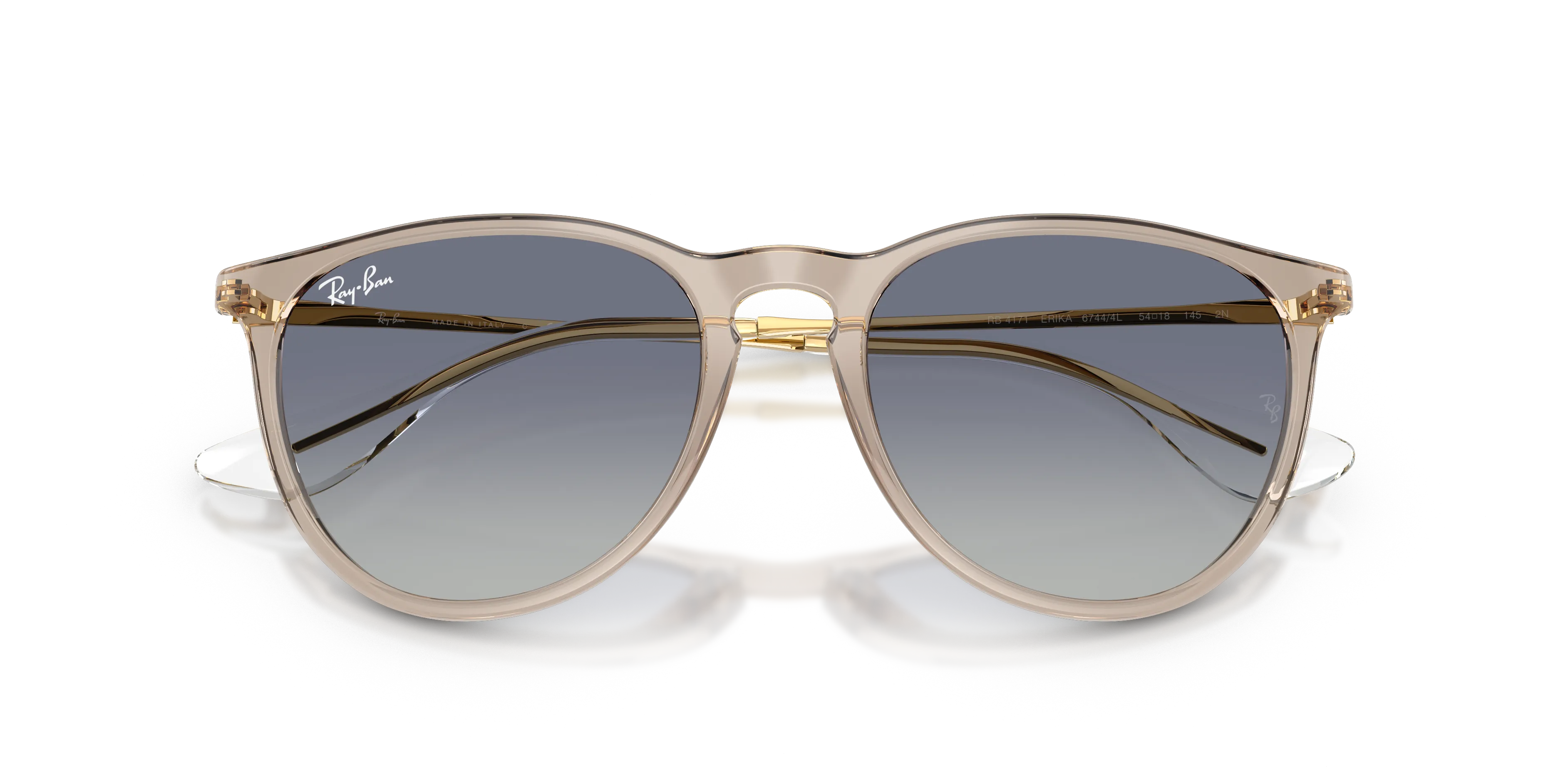 Ray - Ban RB4171 ERIKA 67444L Occhiali da sole Nylon Marrone Grigio Pantos Normale Sfumato - immagine 2
