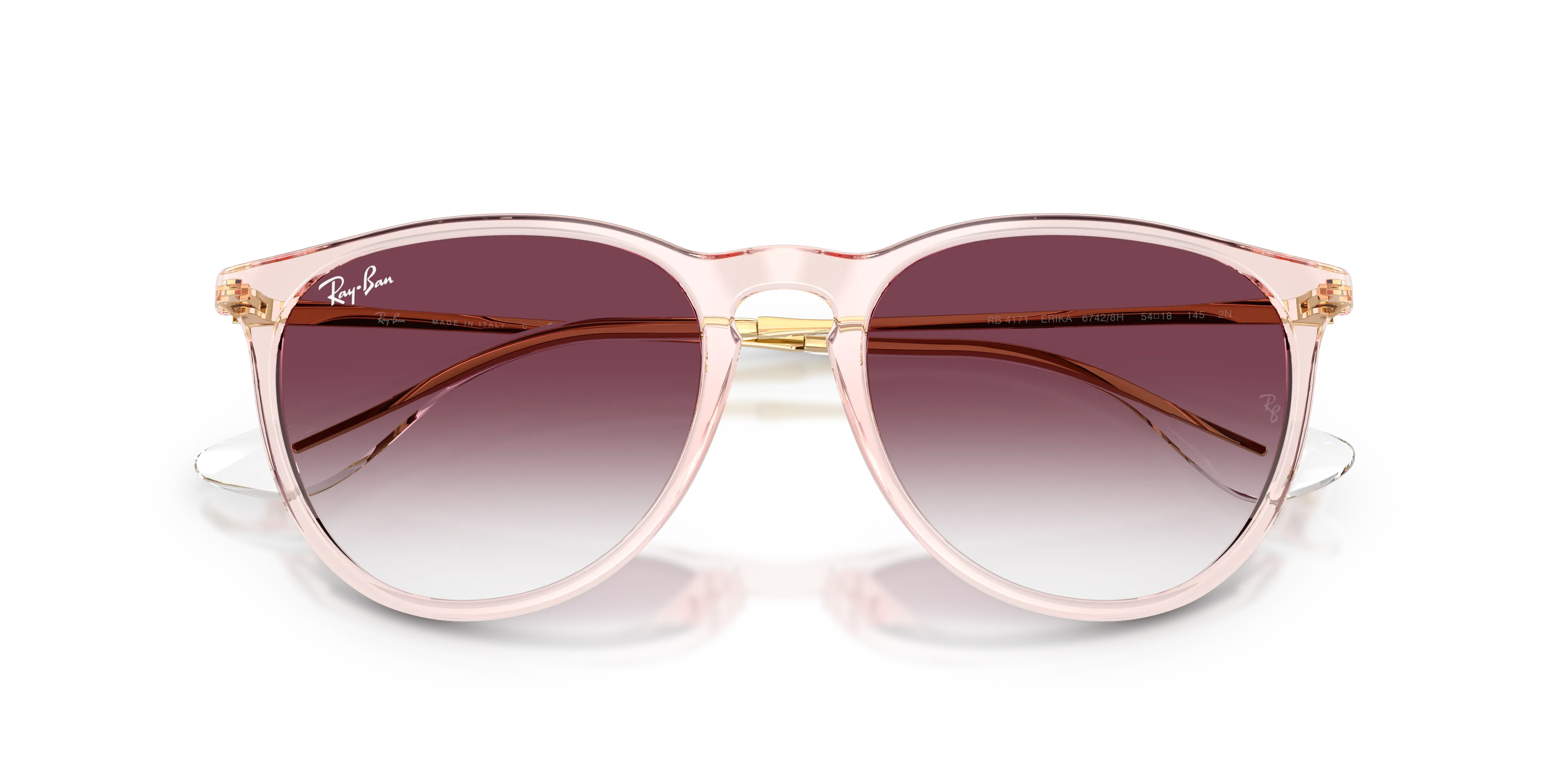 Ray - Ban RB4171 ERIKA 67428H Occhiali da sole Nylon Rosa Viola Pantos Normale Sfumato - immagine 2
